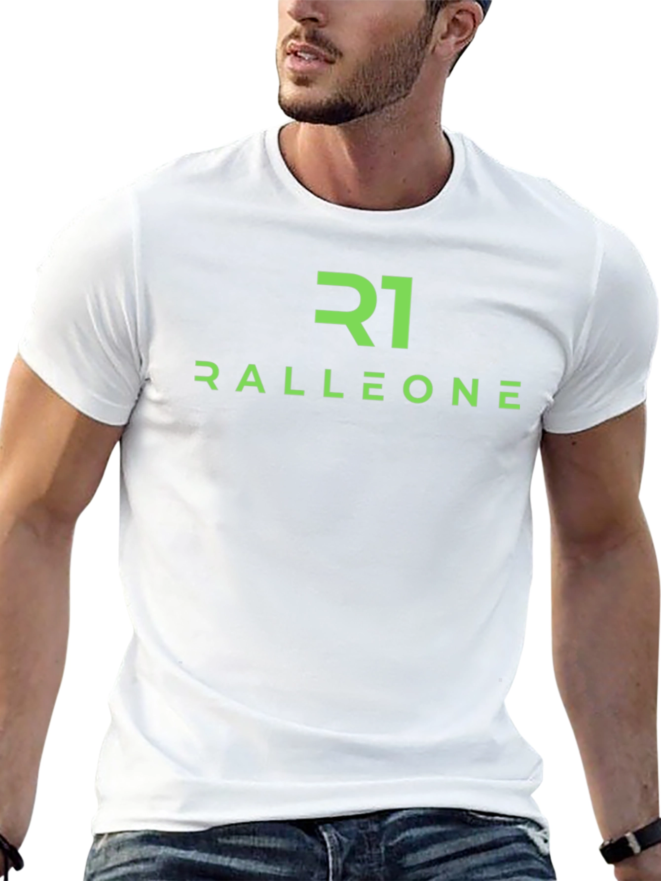 Ralleone Black T-Shirt - Green Logo