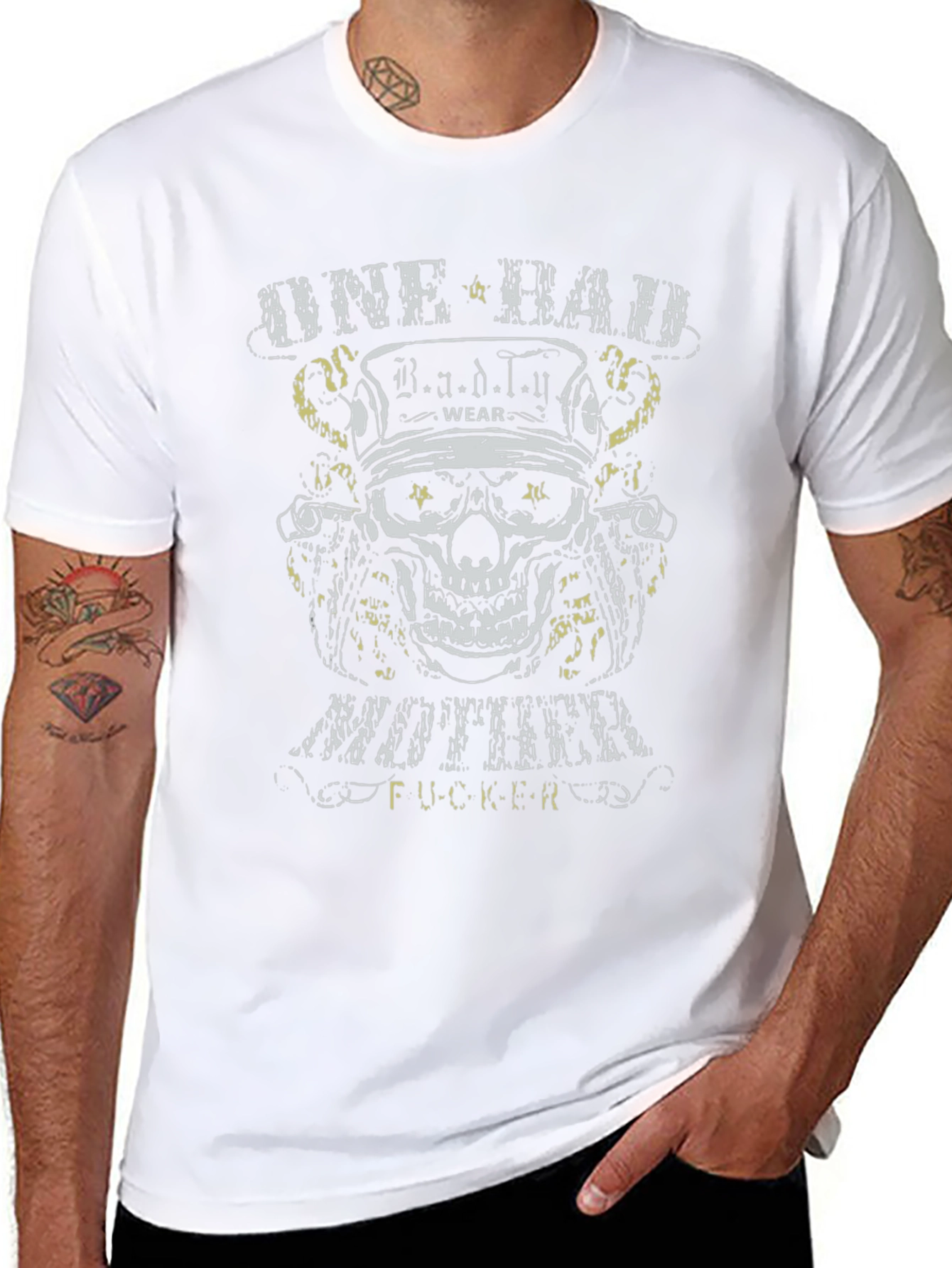 One Bad Mother F*cker Skull Graphic T-Shirt