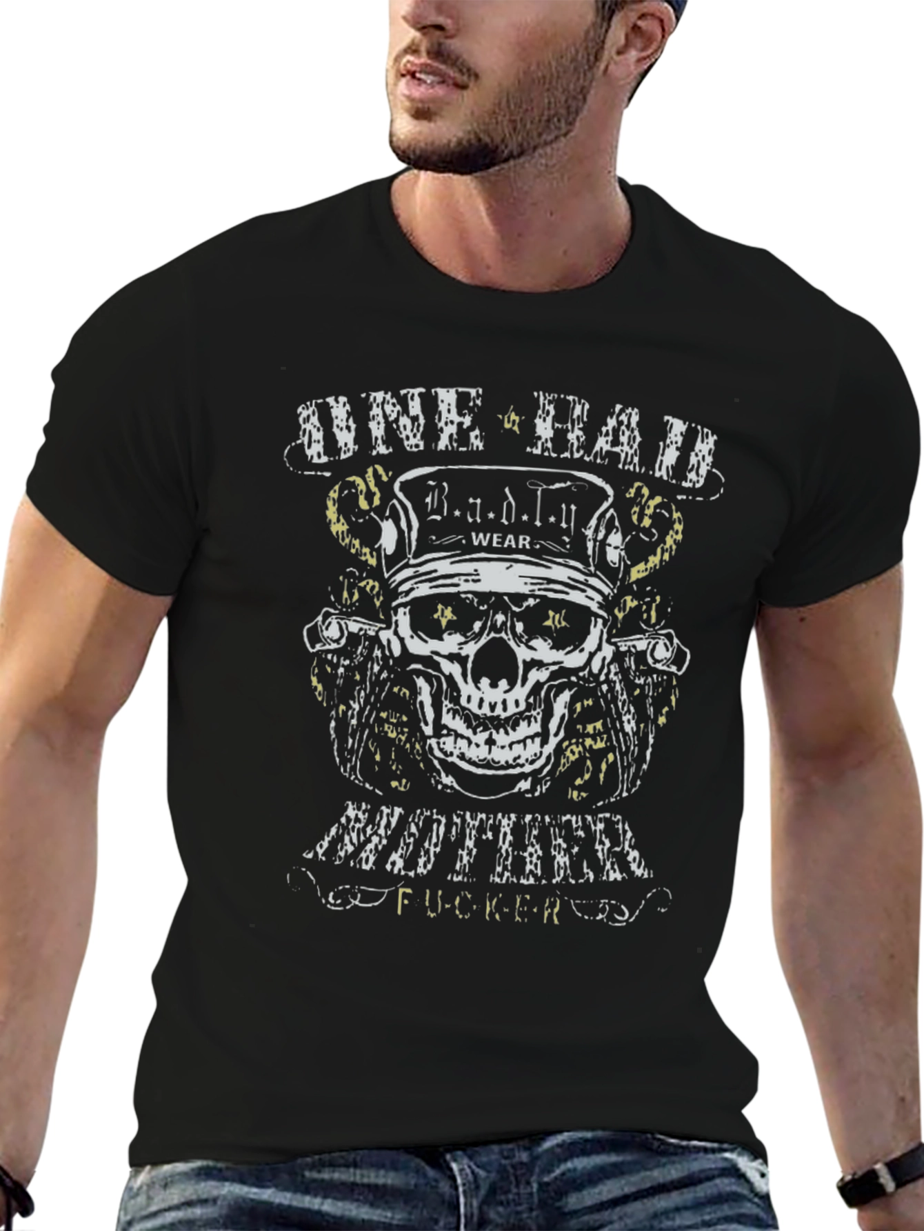 One Bad Mother F*cker Skull Graphic T-Shirt