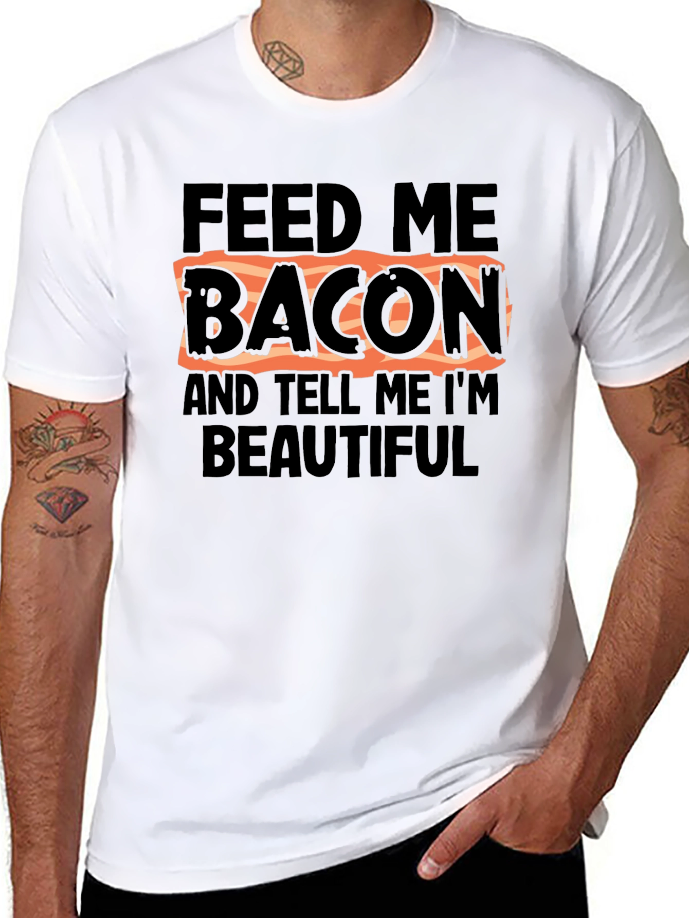 Feed Me Bacon T-Shirt - Funny Foodie Tee