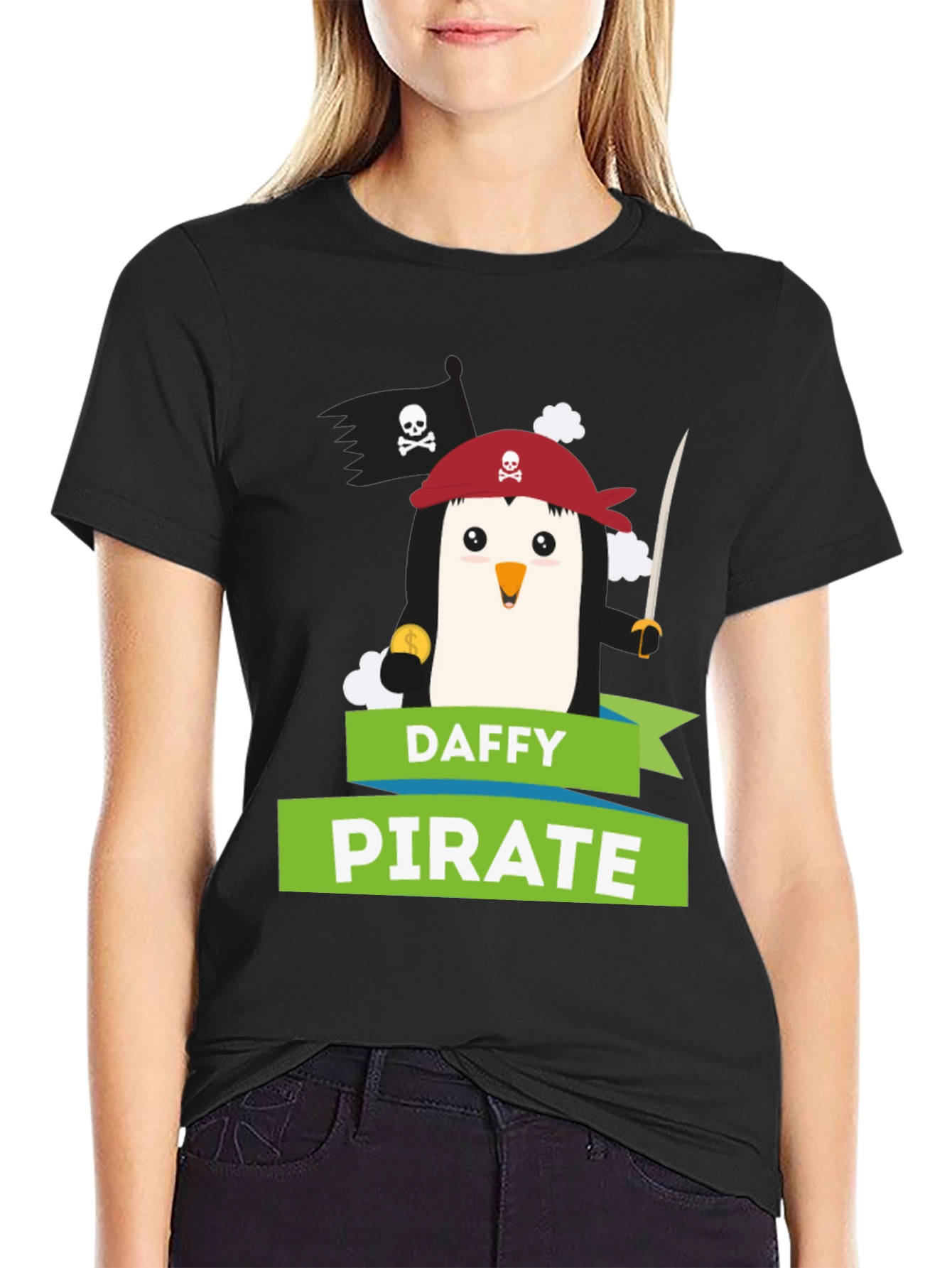 Daffy Pirate T-Shirt: Cute Penguin Design