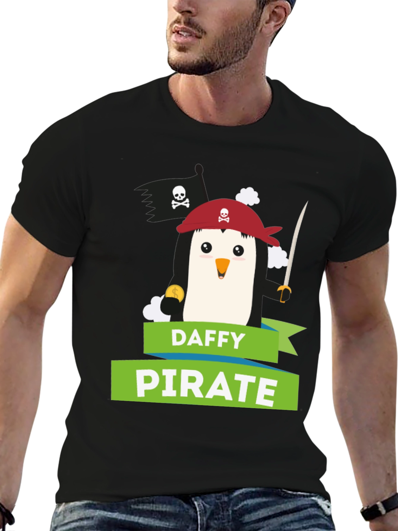 Daffy Pirate T-Shirt: Cute Penguin Design