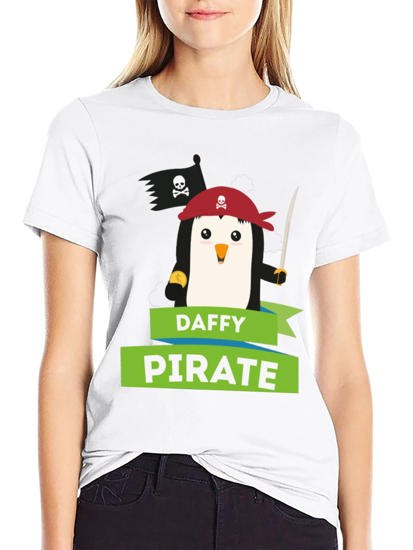 Daffy Pirate T-Shirt: Cute Penguin Design