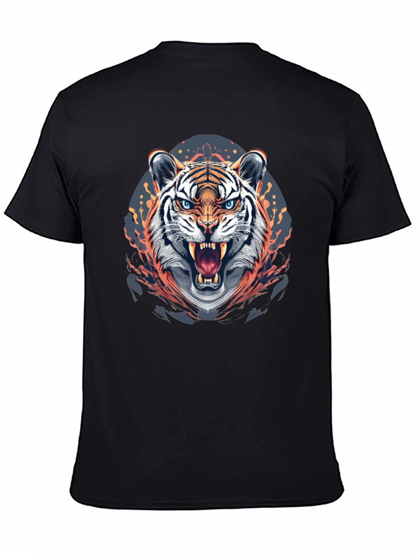Fierce Tiger Graphic Print Black T-Shirt