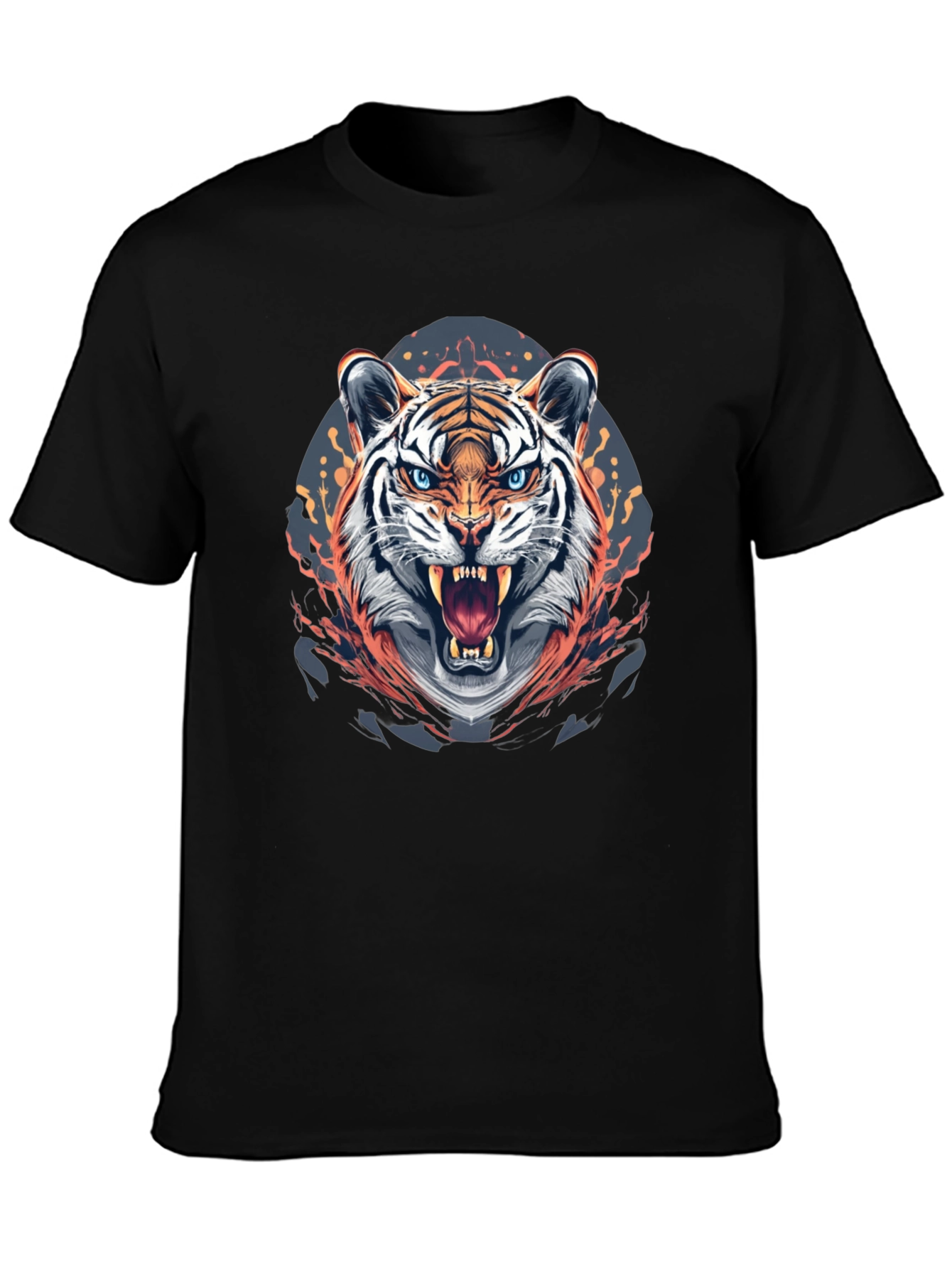 Fierce Tiger Graphic Print Black T-Shirt