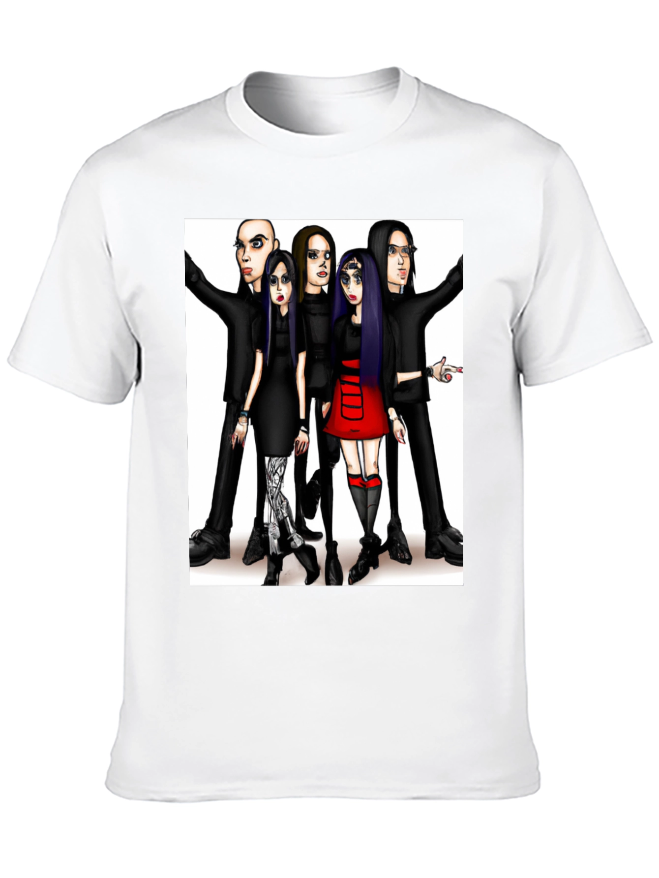 Cartoon Band Black T-Shirt