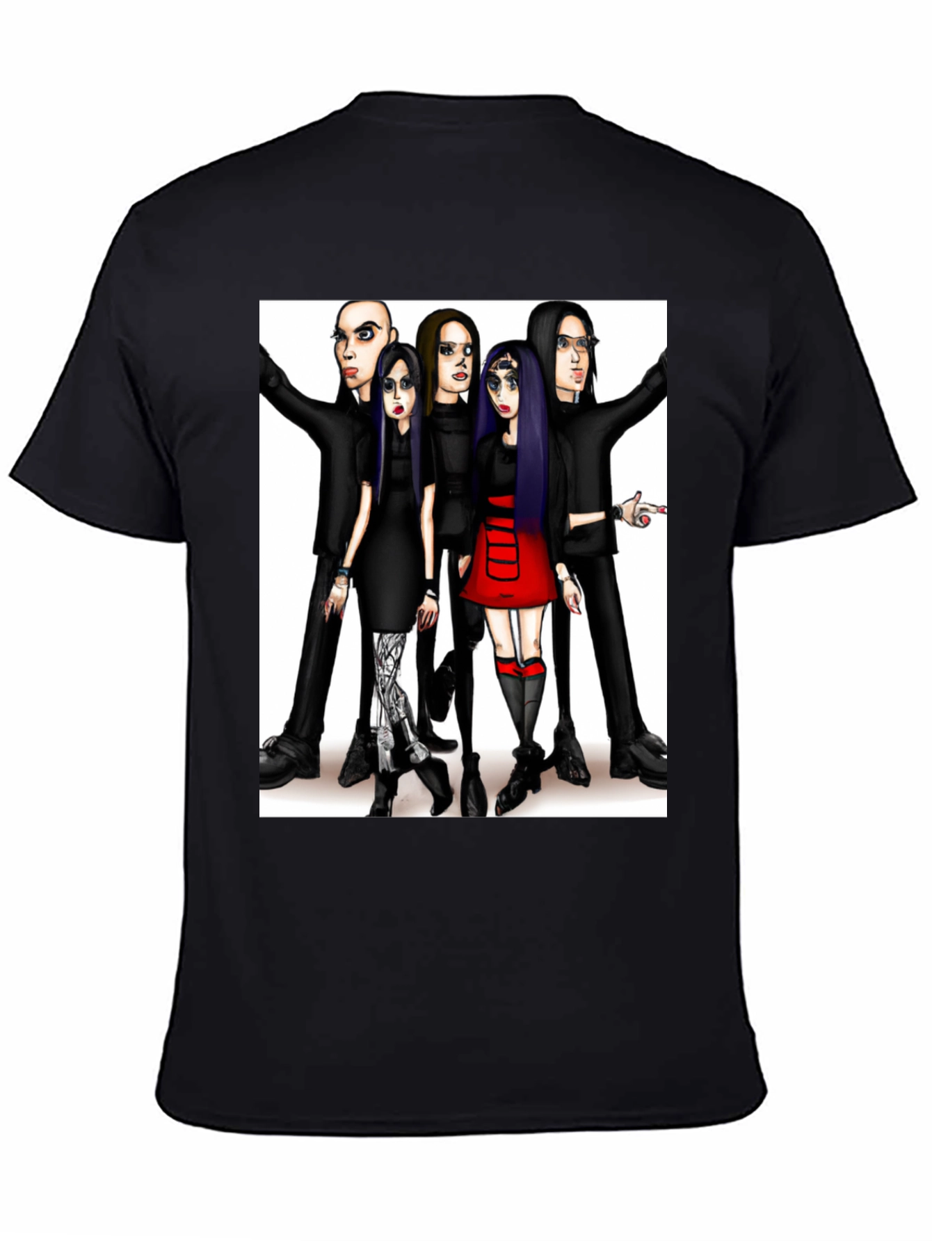 Cartoon Band Black T-Shirt