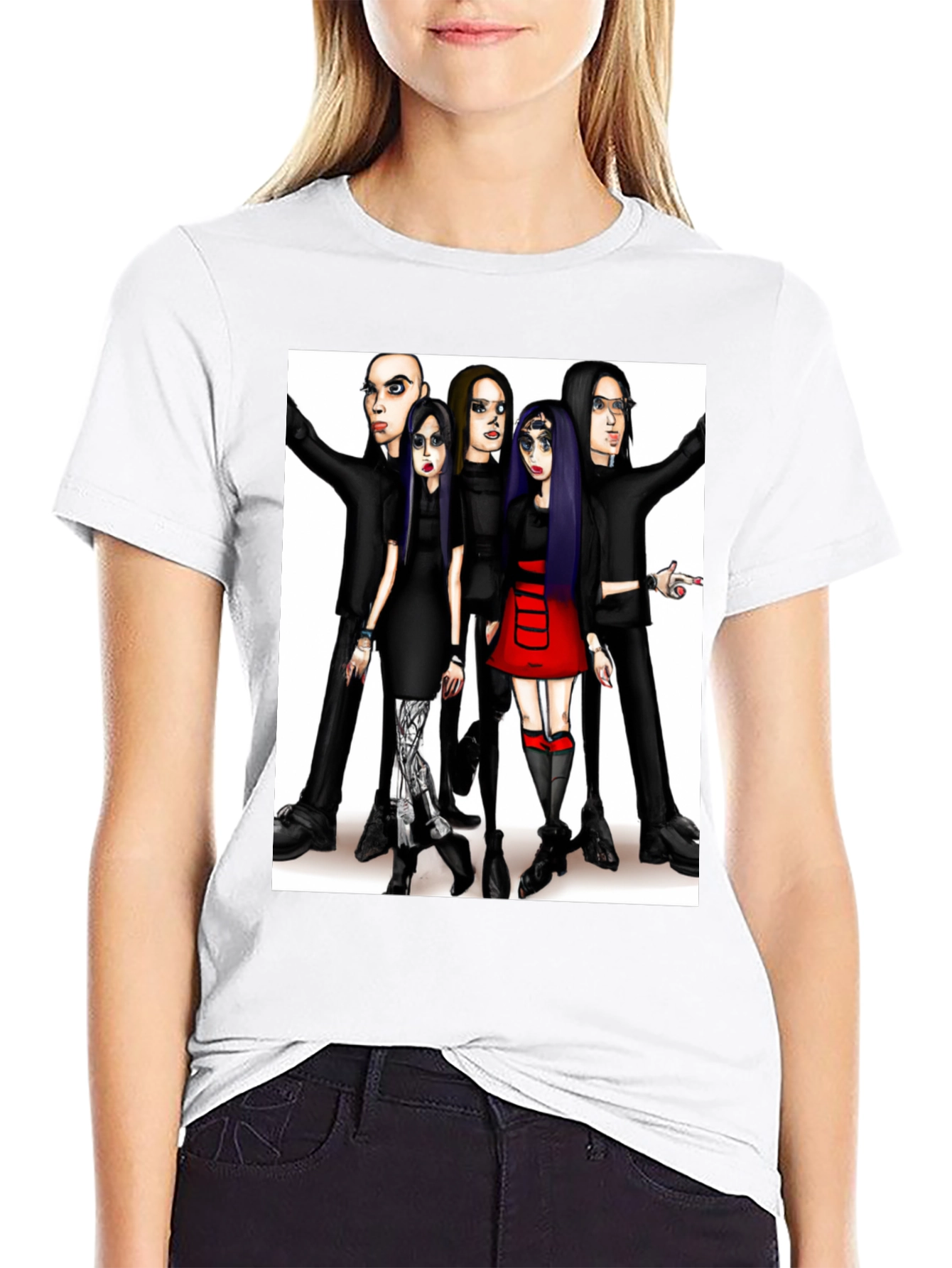 Cartoon Band Black T-Shirt