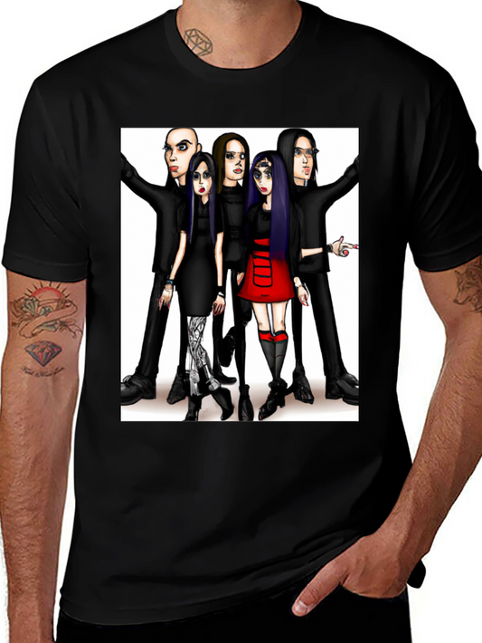 Cartoon Band Black T-Shirt