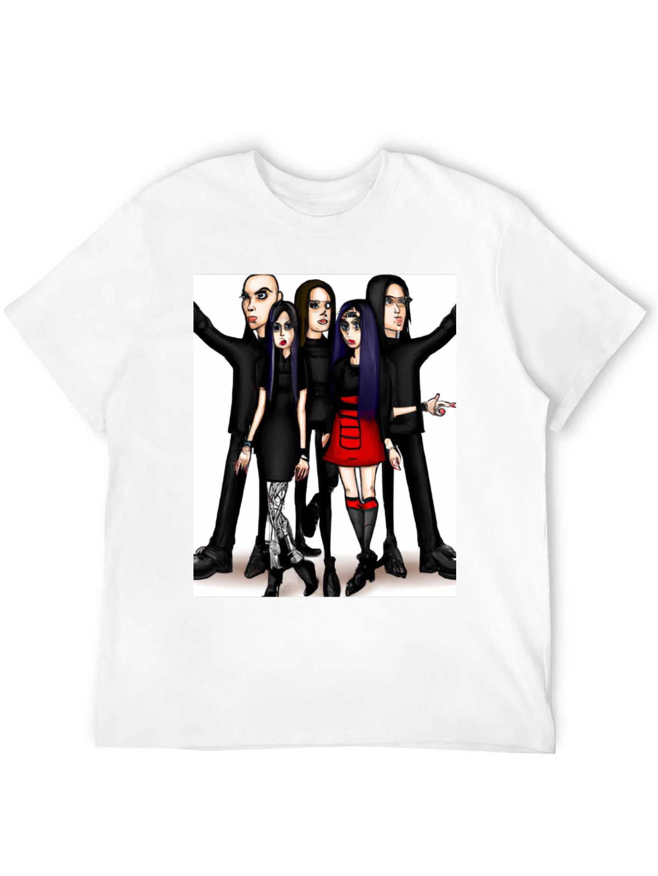 Cartoon Band Black T-Shirt