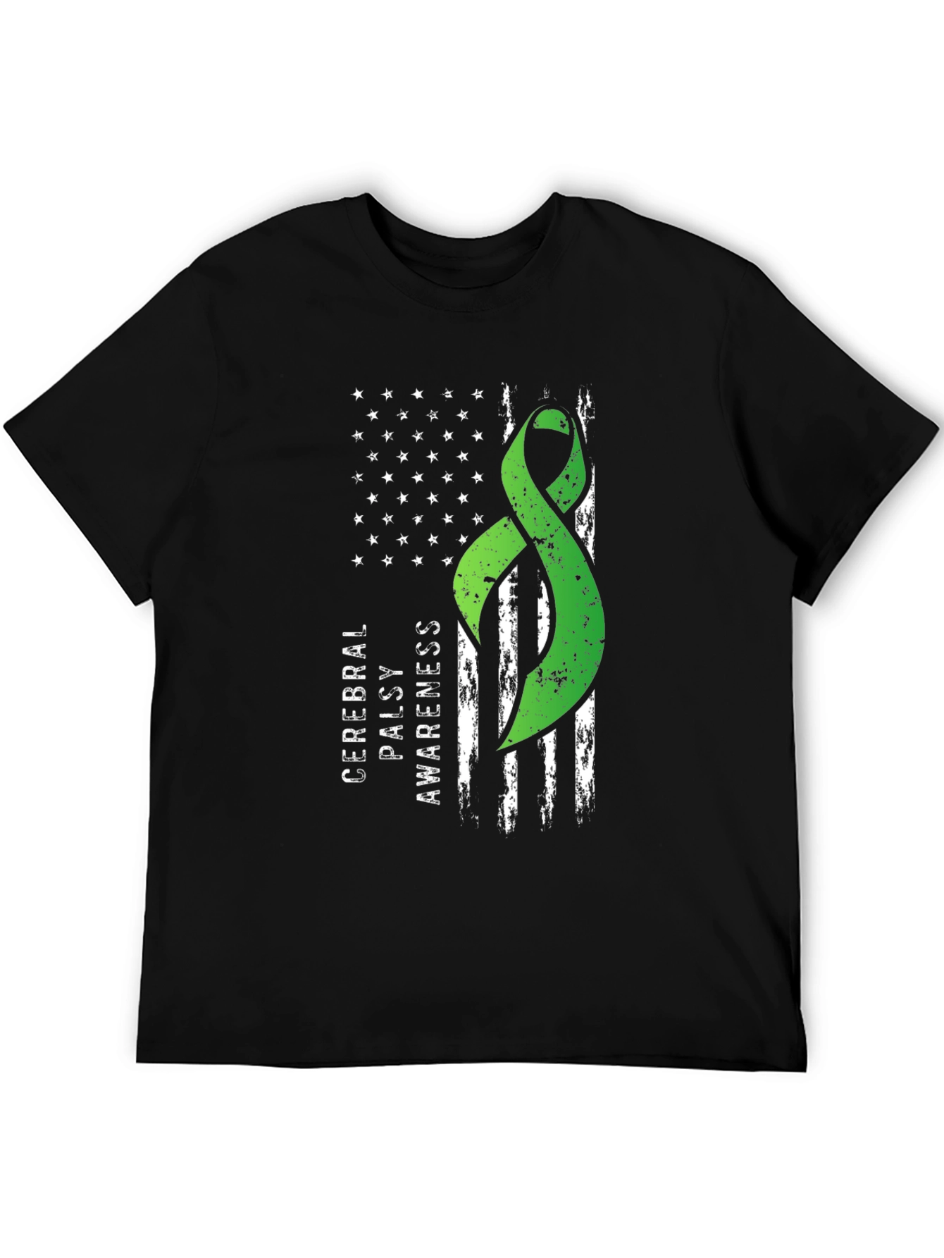 Cerebral Palsy Awareness Ribbon Flag Graphic Tee