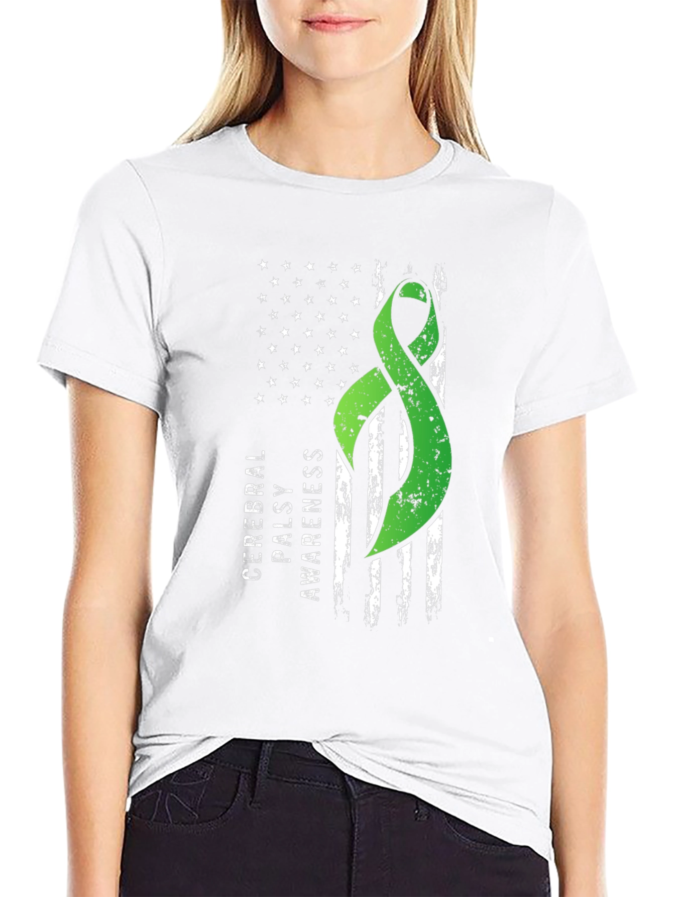Cerebral Palsy Awareness Ribbon Flag Graphic Tee