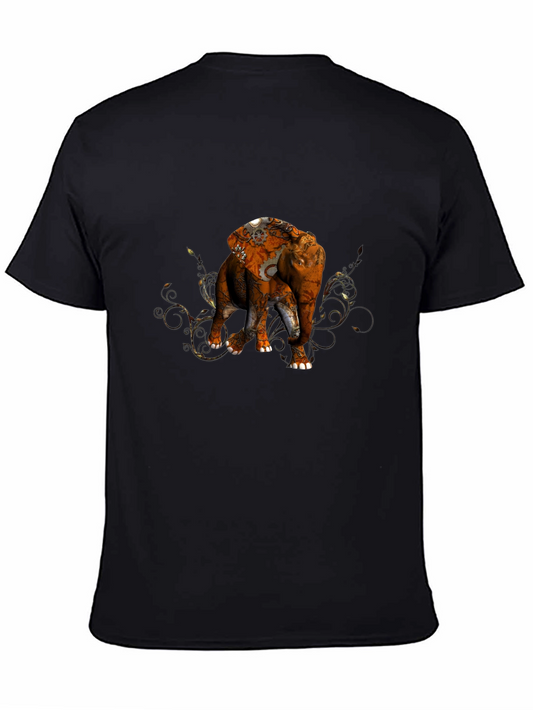 Elephant Steampunk Graphic Black T-Shirt