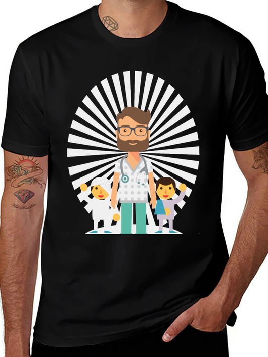 Cartoon Doctor & Patients Graphic Tee