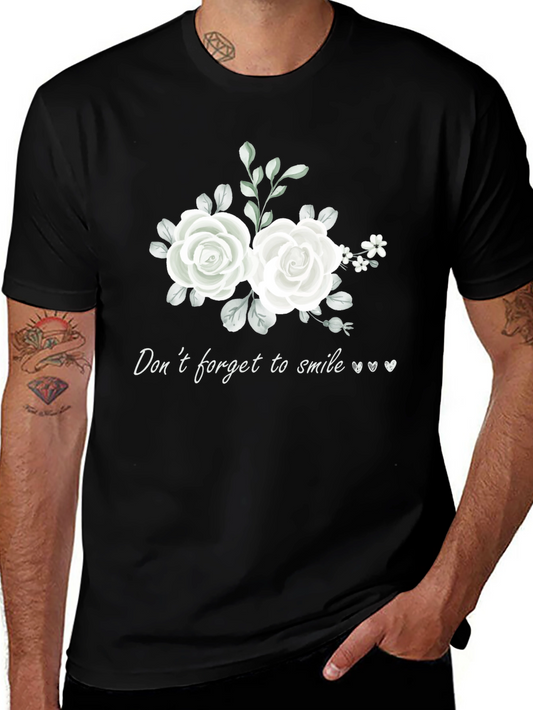 Floral Graphic Tee - Dont Forget to Smile!