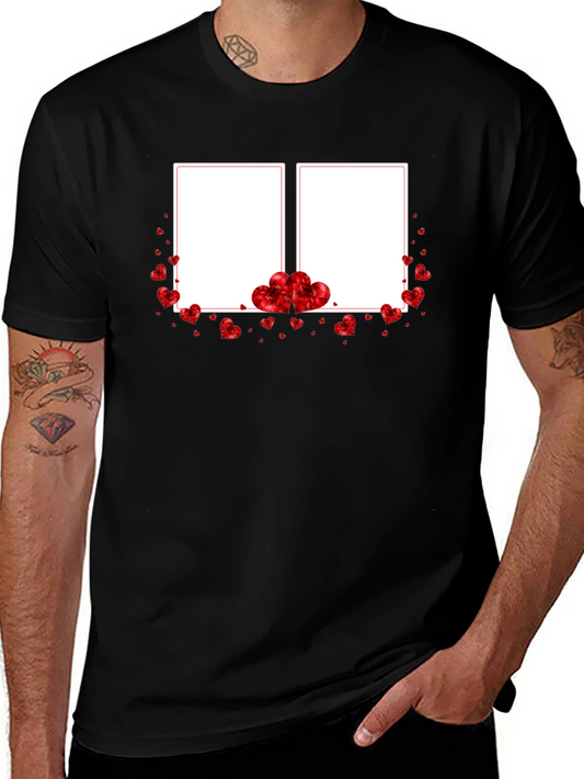 Heart Border Photo T-Shirt - Customizable Valentines Day Gift