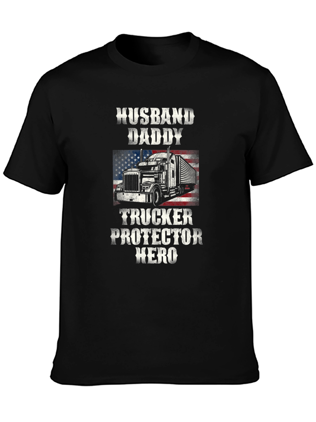 Husband Daddy Trucker Hero Graphic Tee