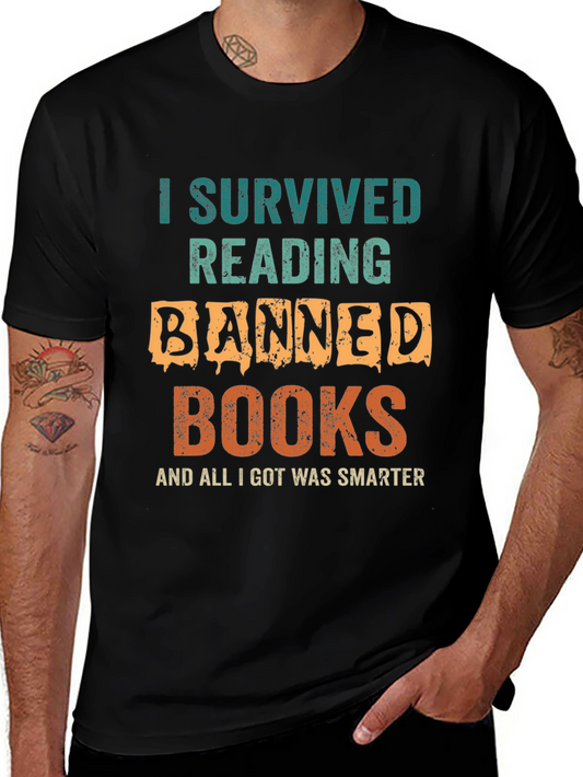 Banned Books T-Shirt - I Survived Reading Funny Tee