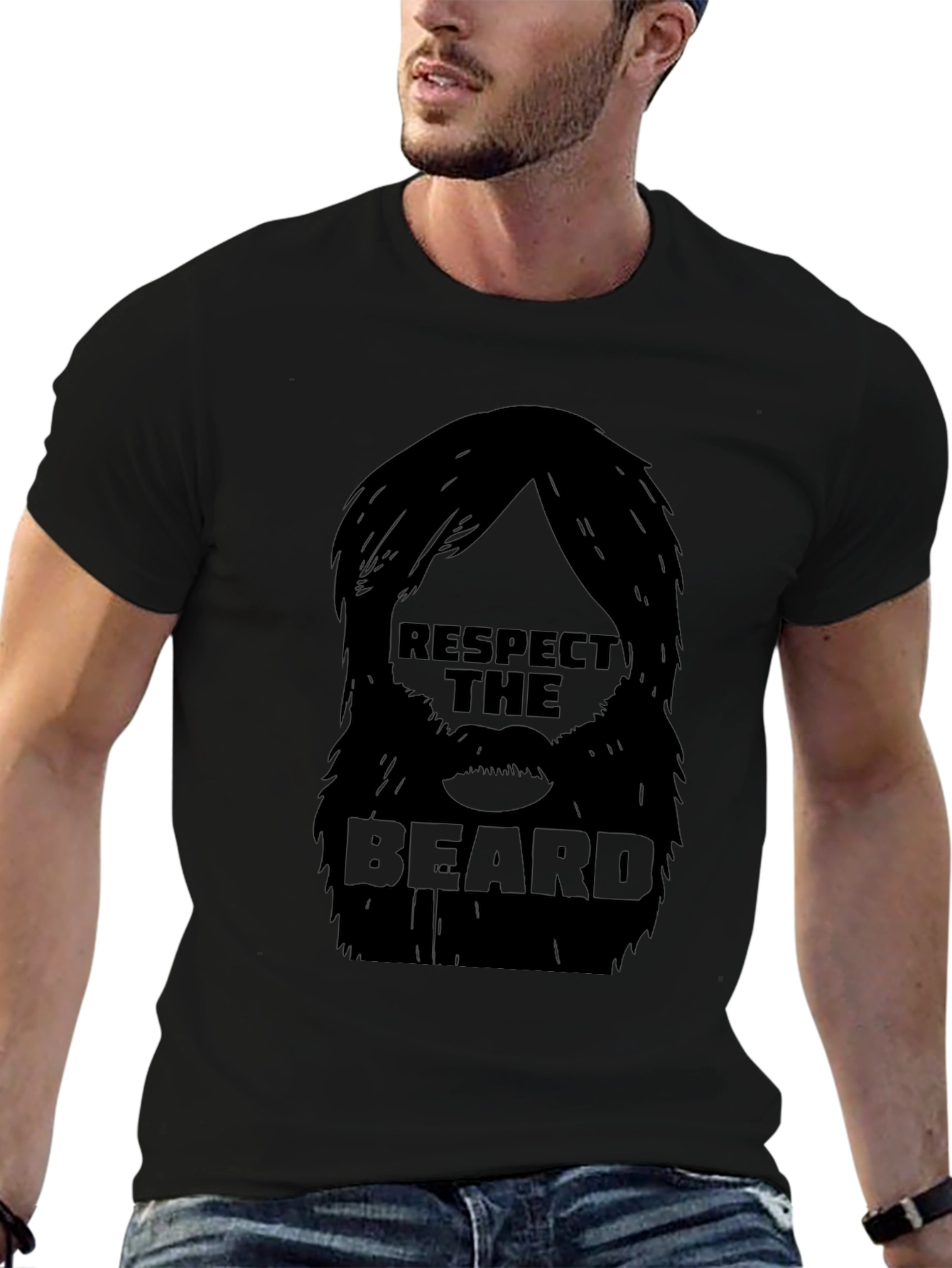 Respect the Beard T-Shirt - Black Graphic Tee