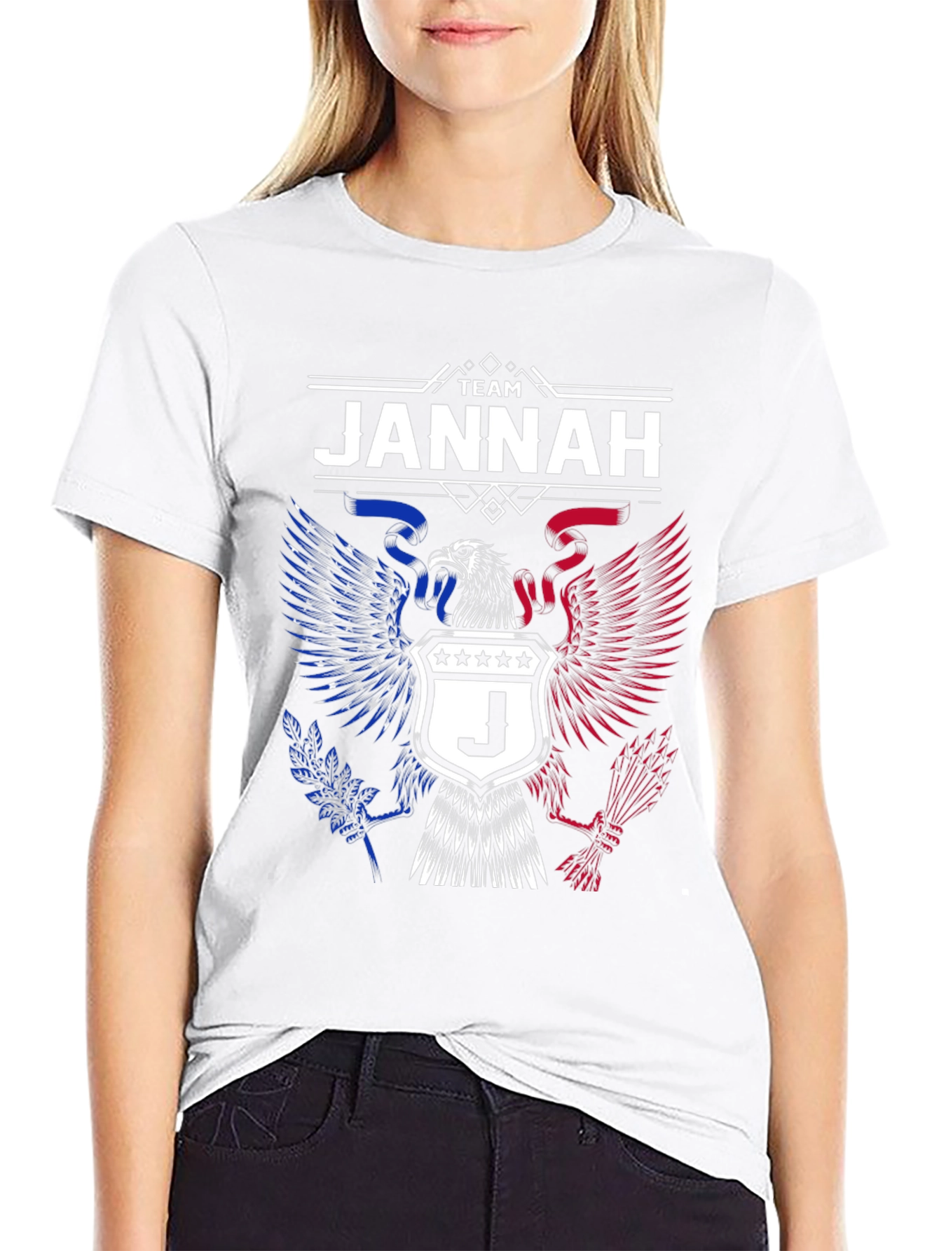 Team Jannah Eagle Graphic T-Shirt - Patriotic Design