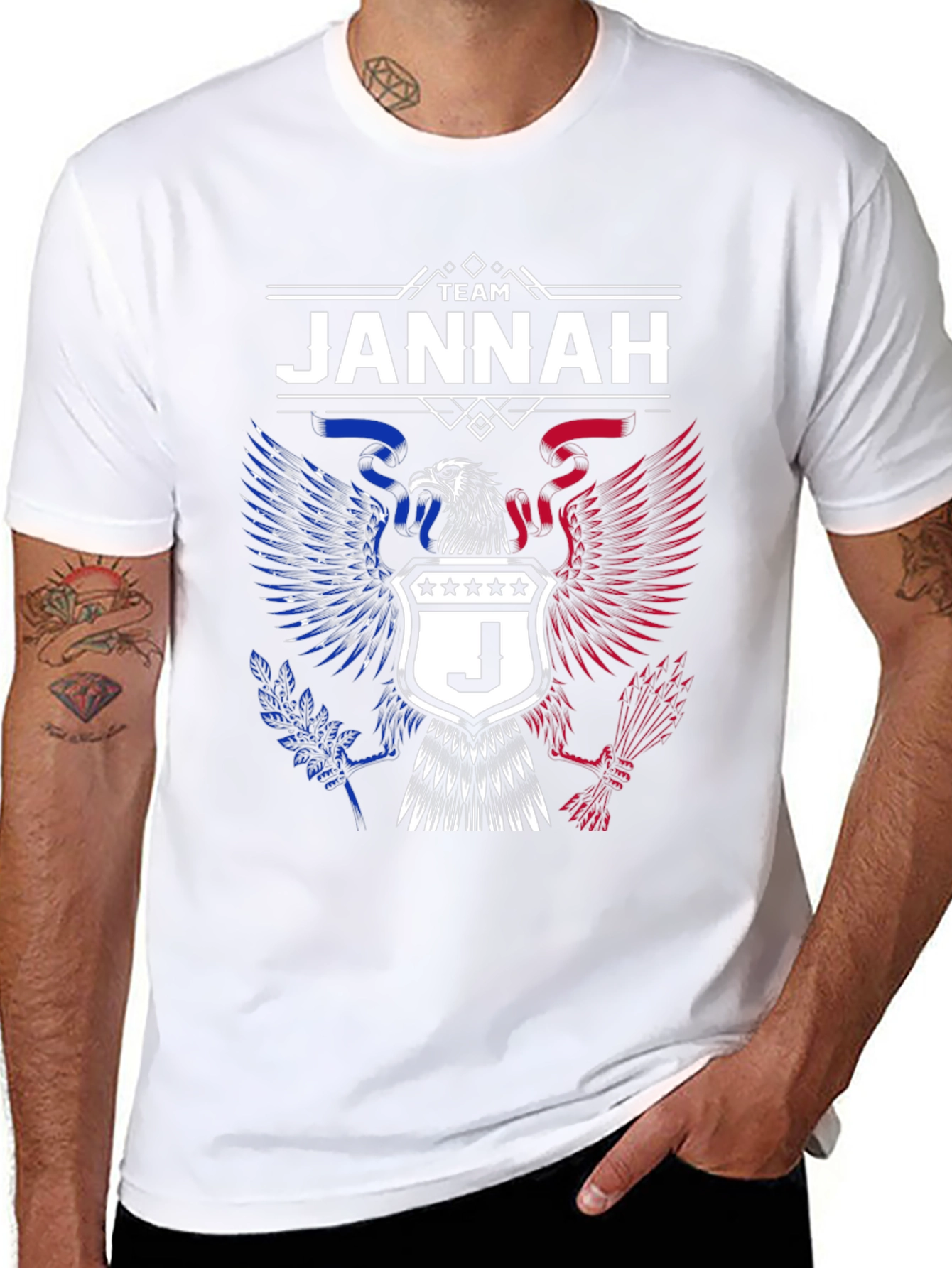 Team Jannah Eagle Graphic T-Shirt - Patriotic Design