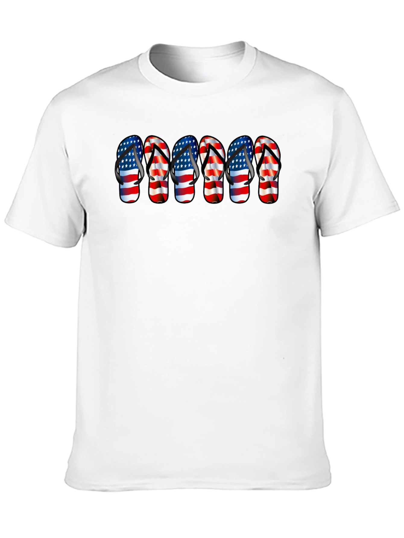 American Flag Flip Flops Black T-Shirt