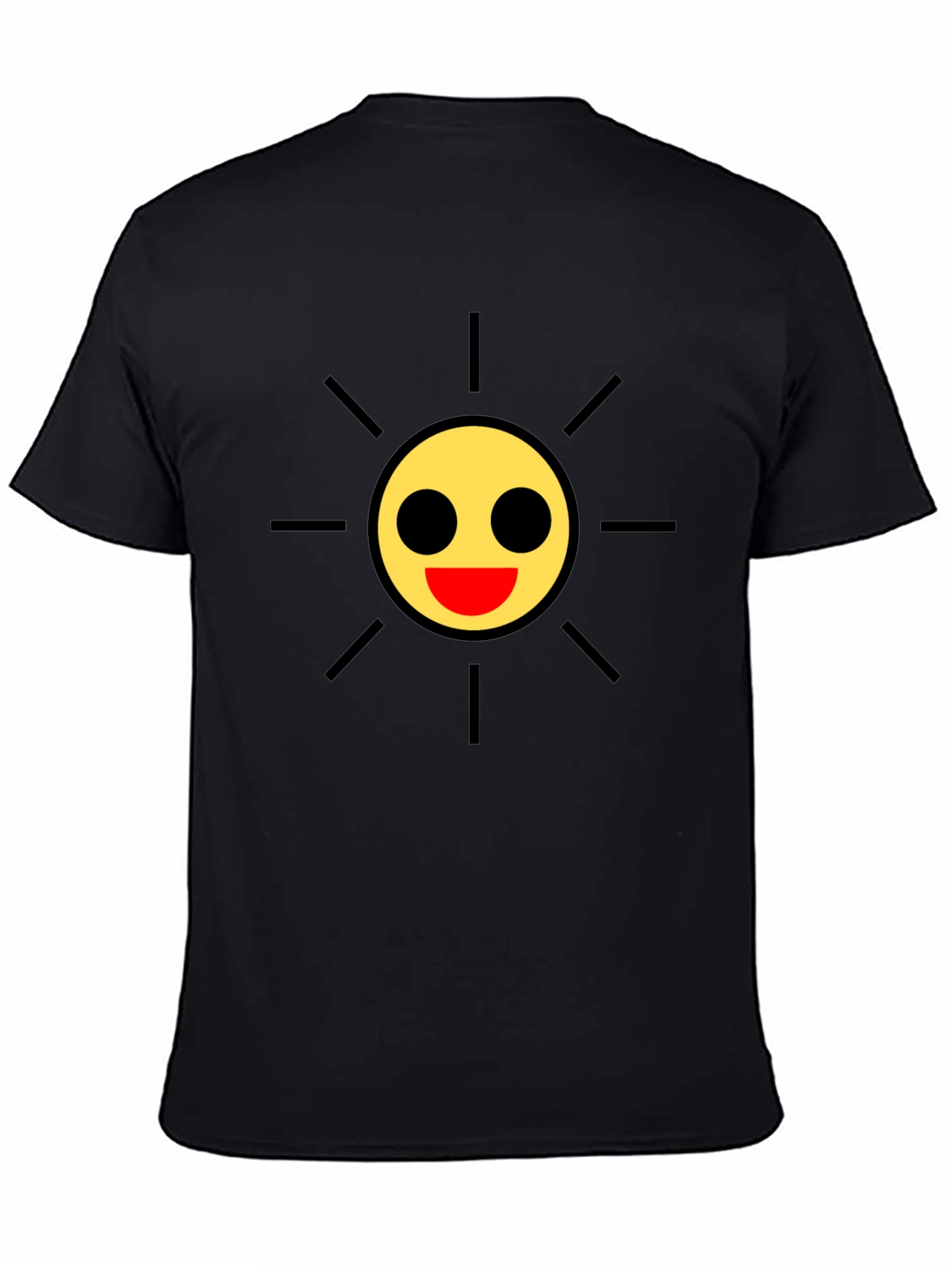 Smiley Sun Black Tee - Cheerful Style