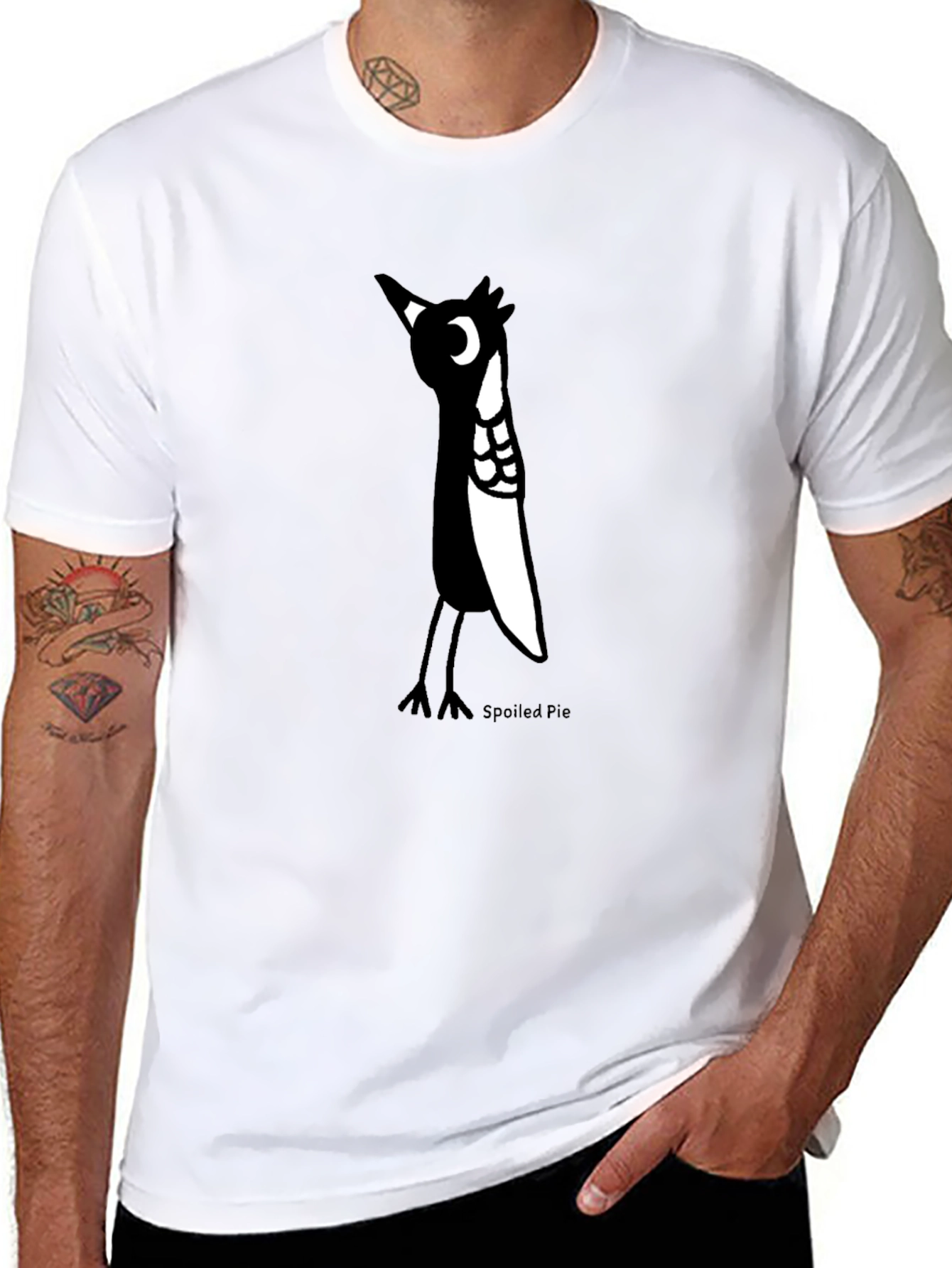 Spoiled Pie Bird Graphic Black T-Shirt