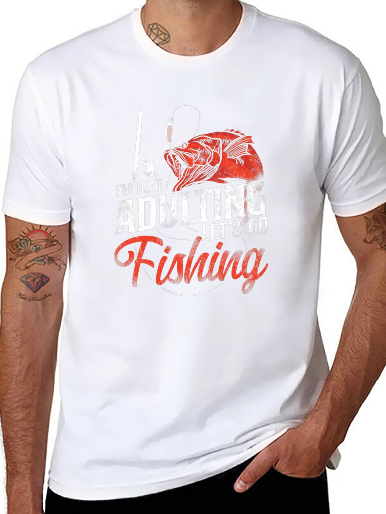 Funny Fishing T-Shirt - Im Done Adulting Tee