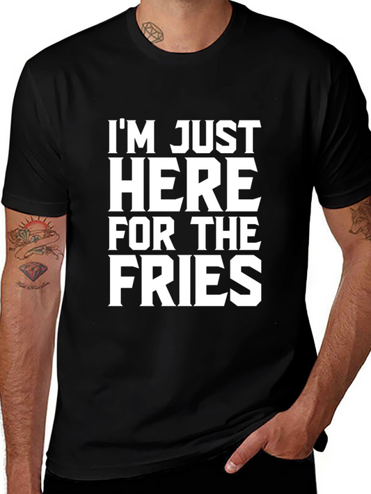 Im Just Here For The Fries Black Tee