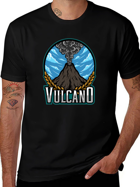 Volcano Graphic T-Shirt - Mens Black Tee