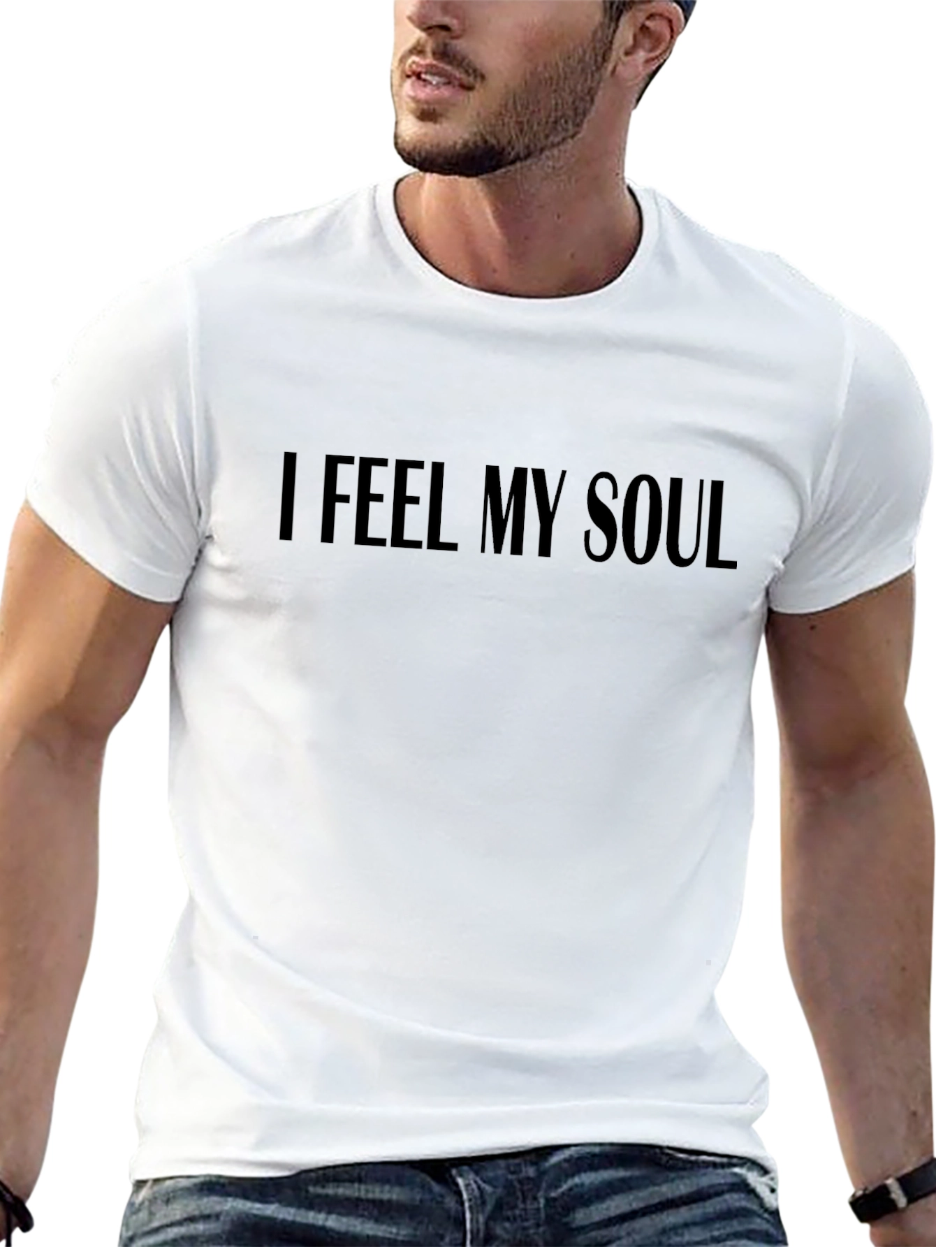 I Feel My Soul Black Graphic Tee Shirt
