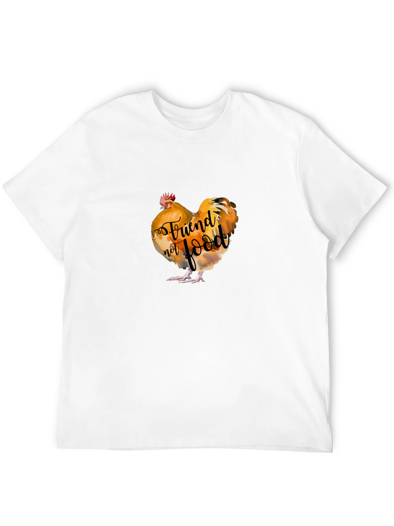 Vegan Rooster Graphic Tee - Friend Not Food