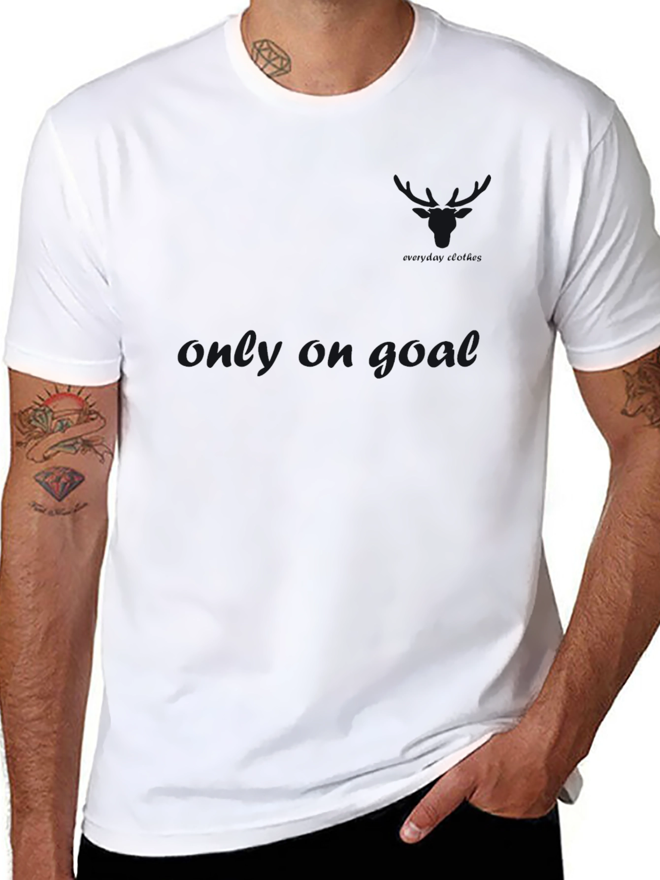 Mens Solid Black Casual T-Shirt