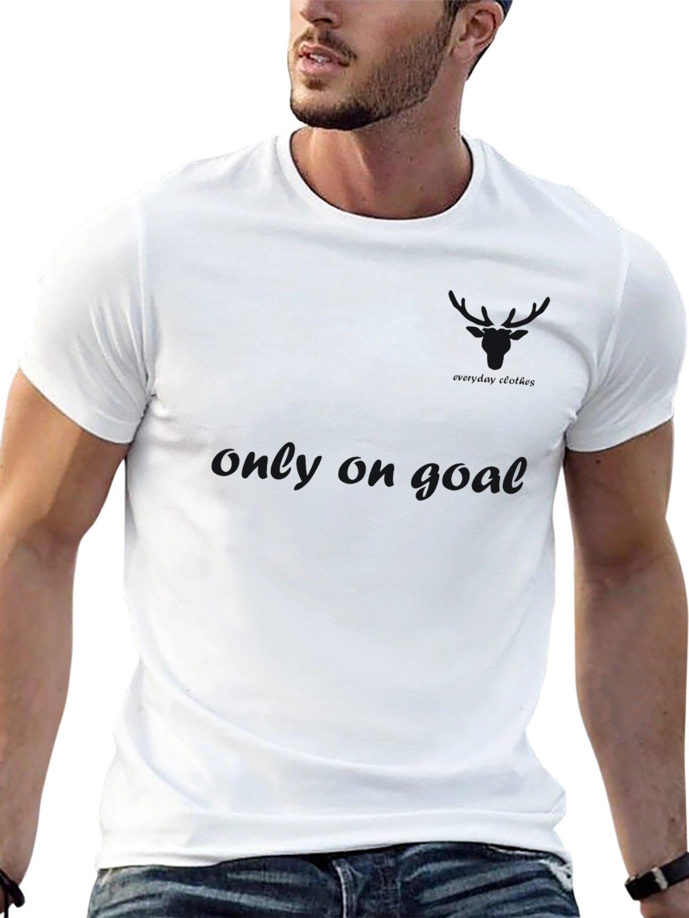 Mens Solid Black Casual T-Shirt