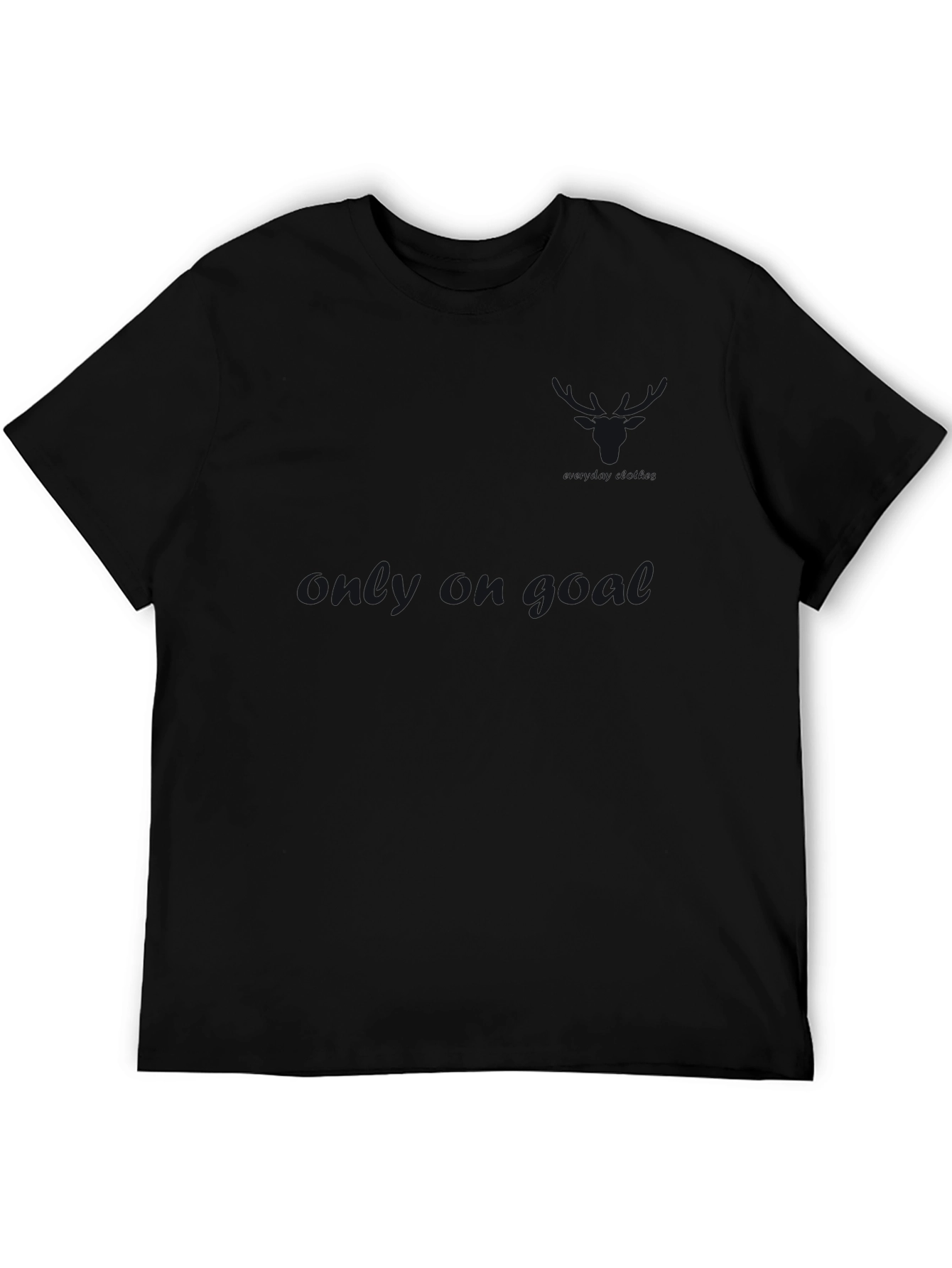 Mens Solid Black Casual T-Shirt