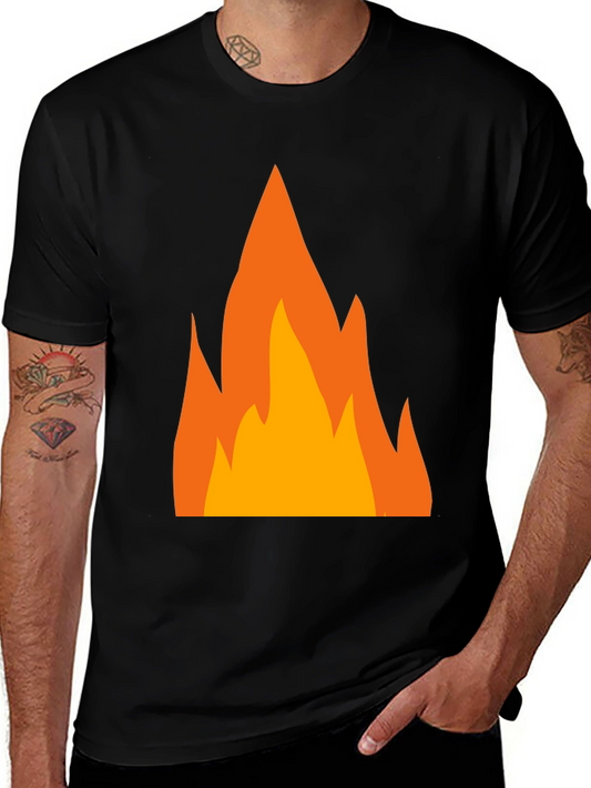 Flame Graphic T-Shirt - Bold Black Tee