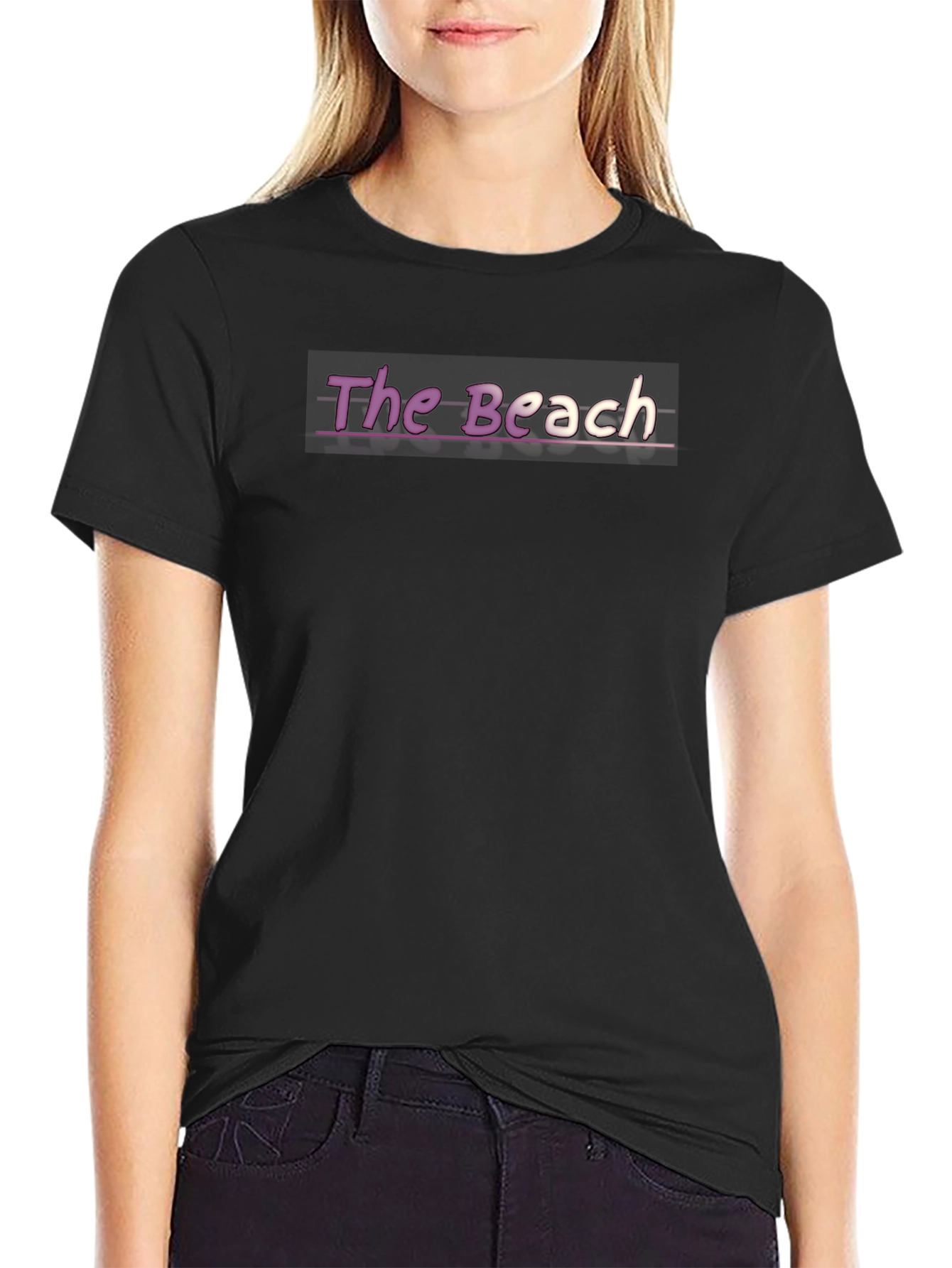 The Beach Graphic Tee - Casual Black T-Shirt