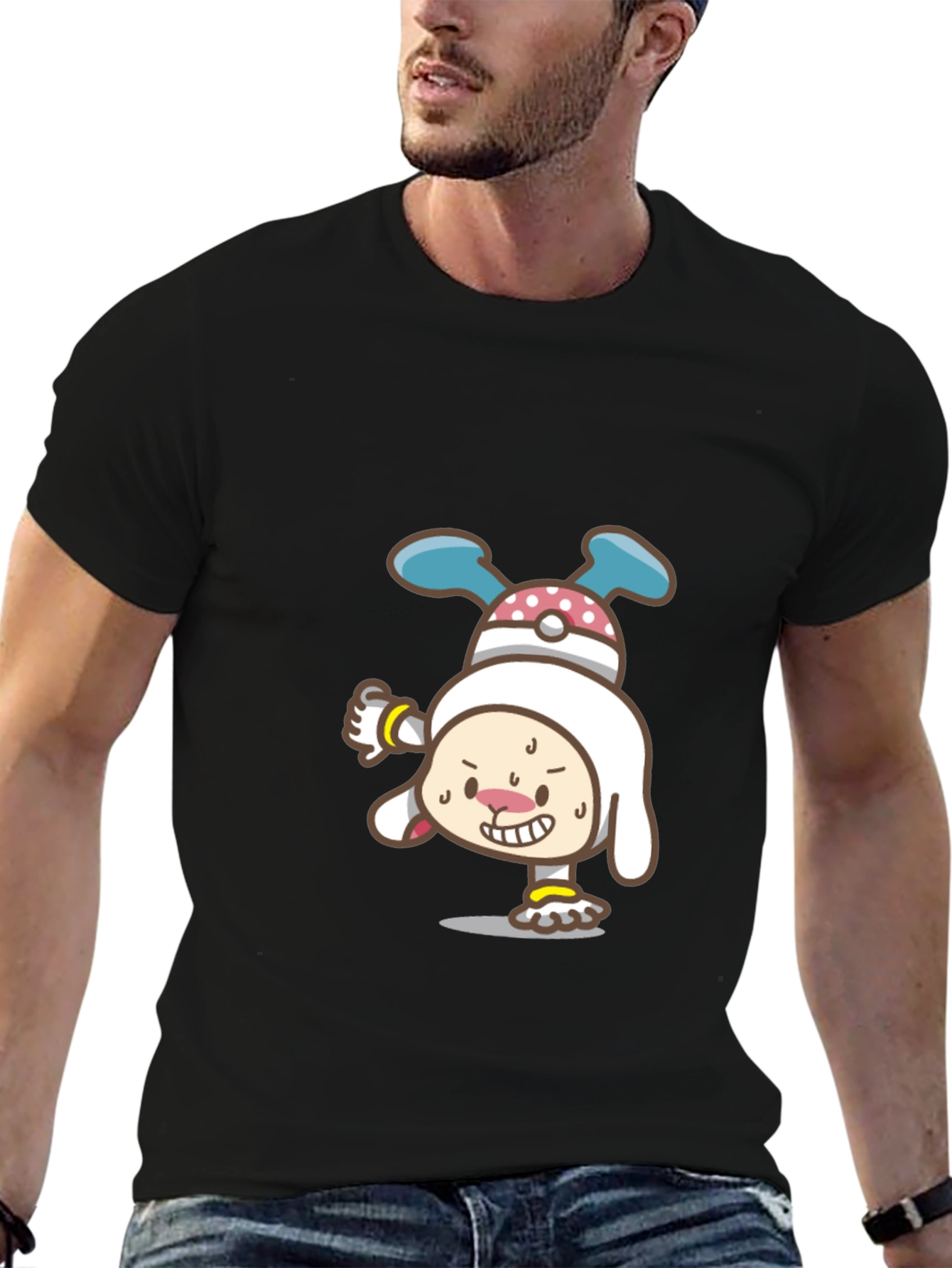 Cartoon Character Graphic Black T-Shirt