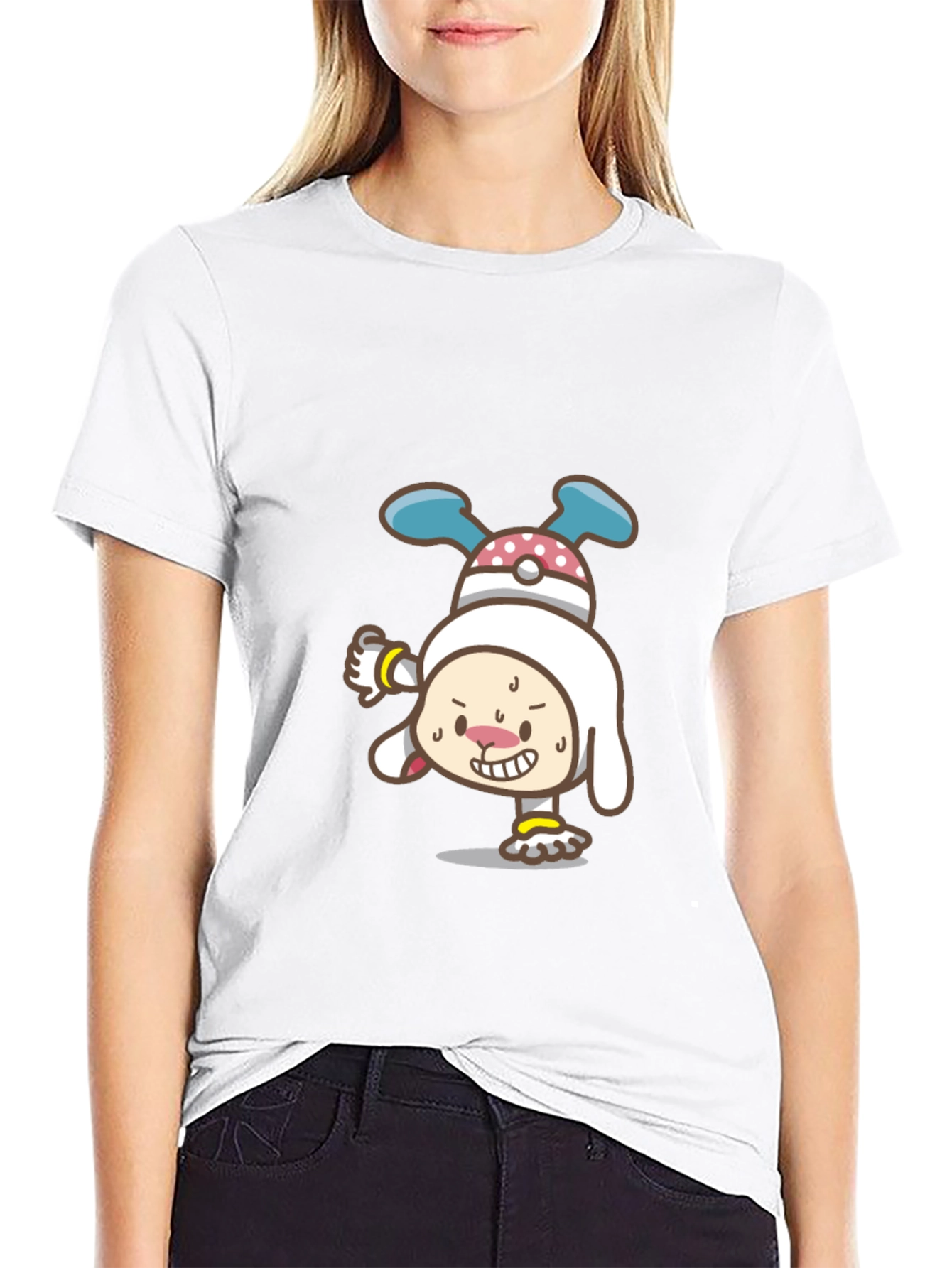 Cartoon Character Graphic Black T-Shirt
