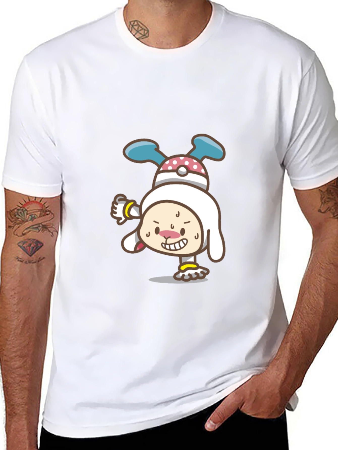 Cartoon Character Graphic Black T-Shirt