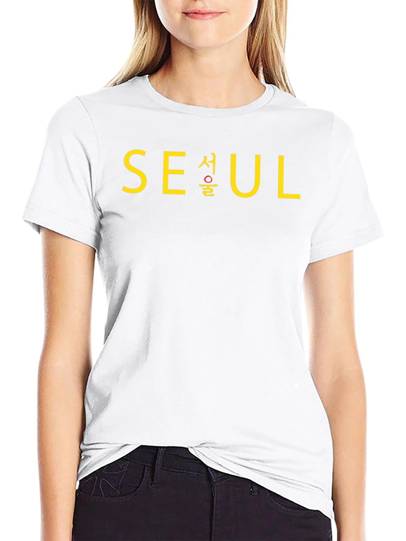 Seoul T-Shirt - Black Crew Neck Graphic Tee
