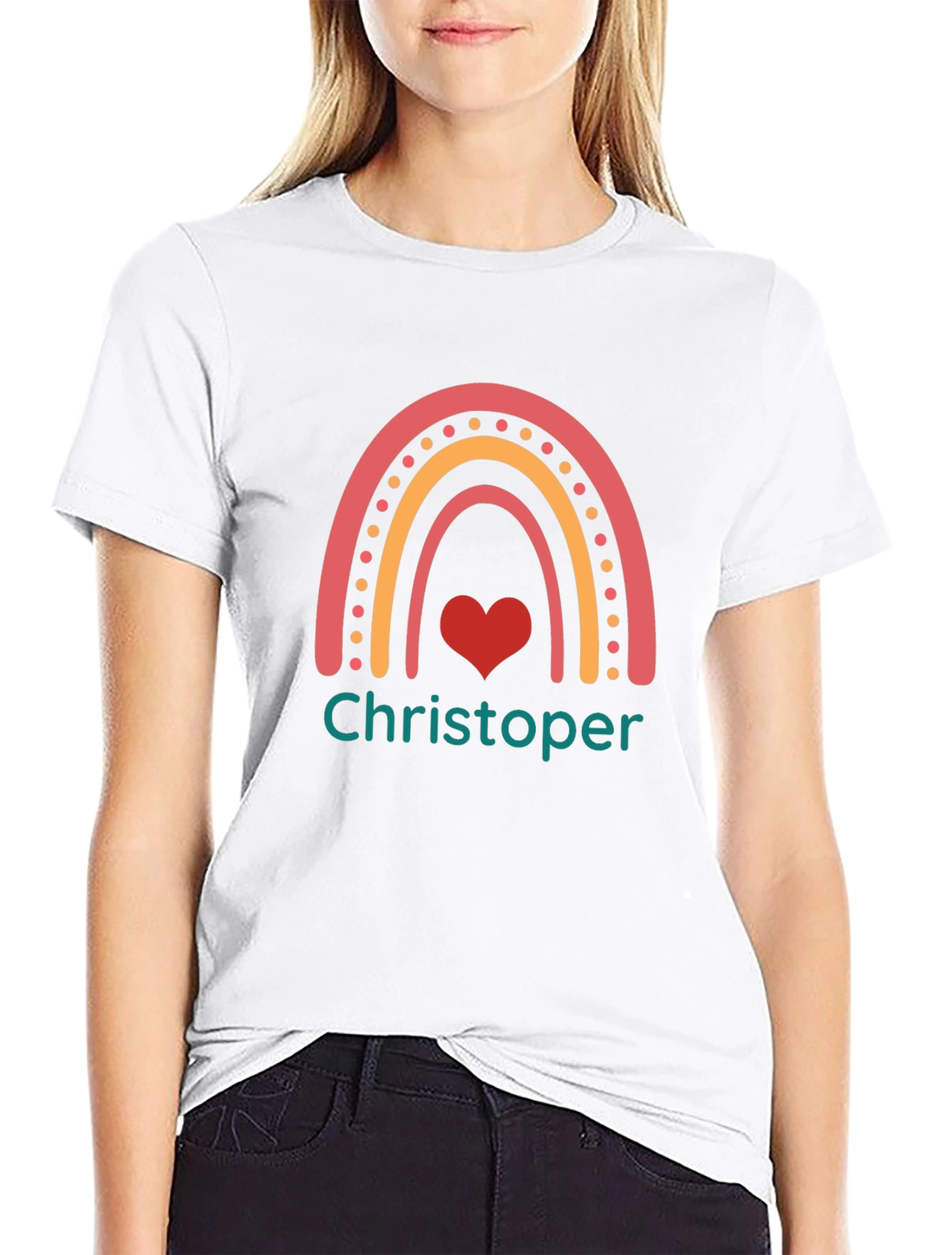 Personalized Rainbow Heart Name T-Shirt