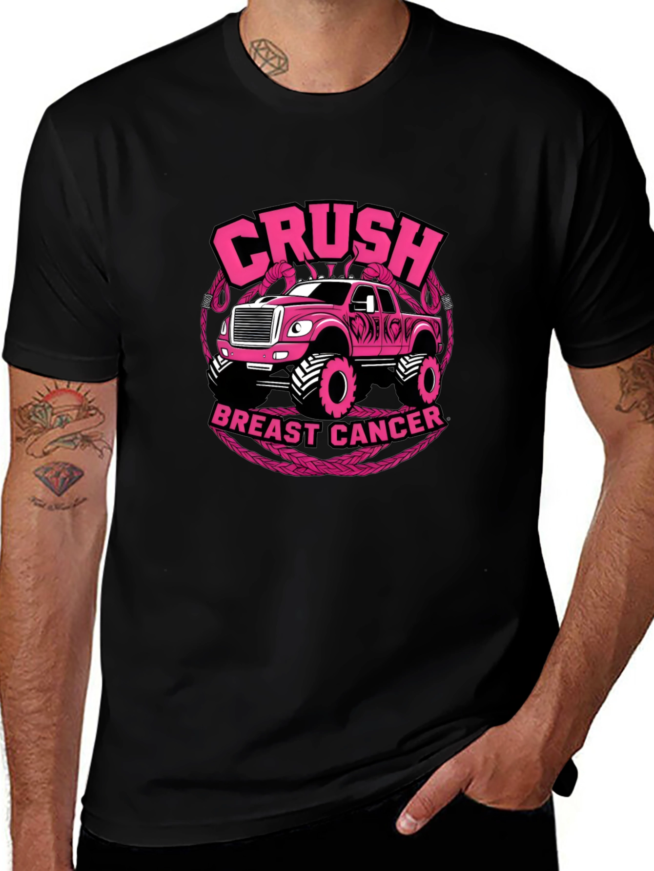 Crush Breast Cancer Truck T-Shirt