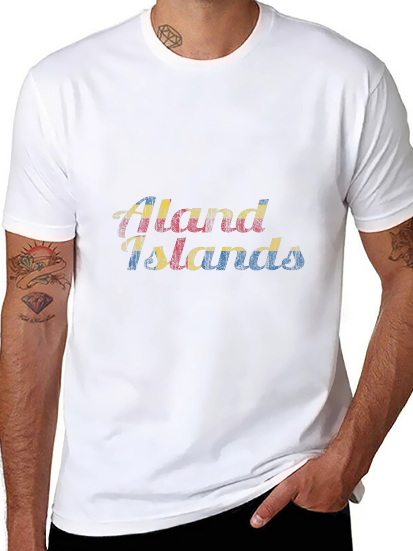Aland Islands Flag Graphic T-Shirt