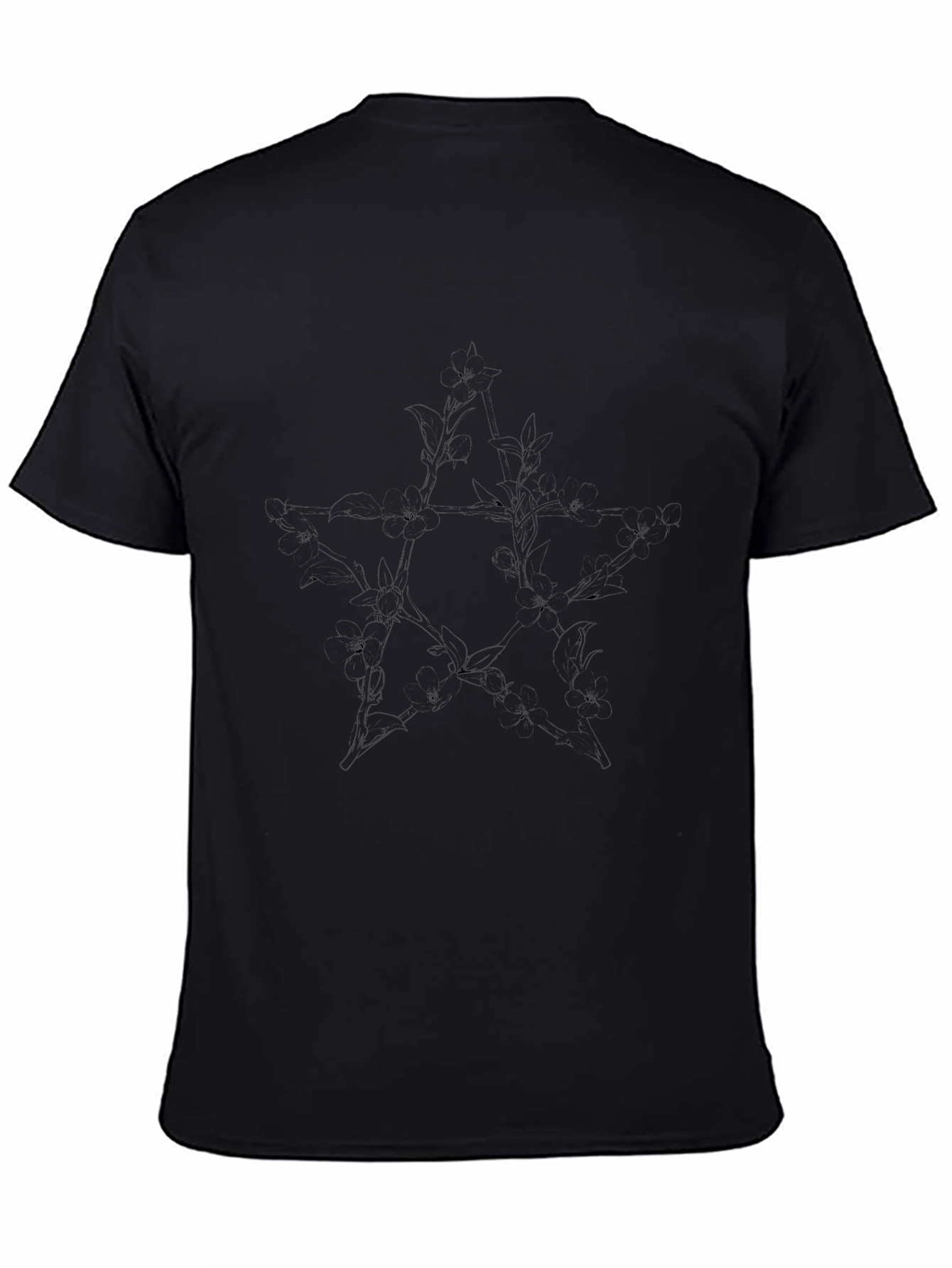 Mens Black Star Graphic Short Sleeve T-Shirt