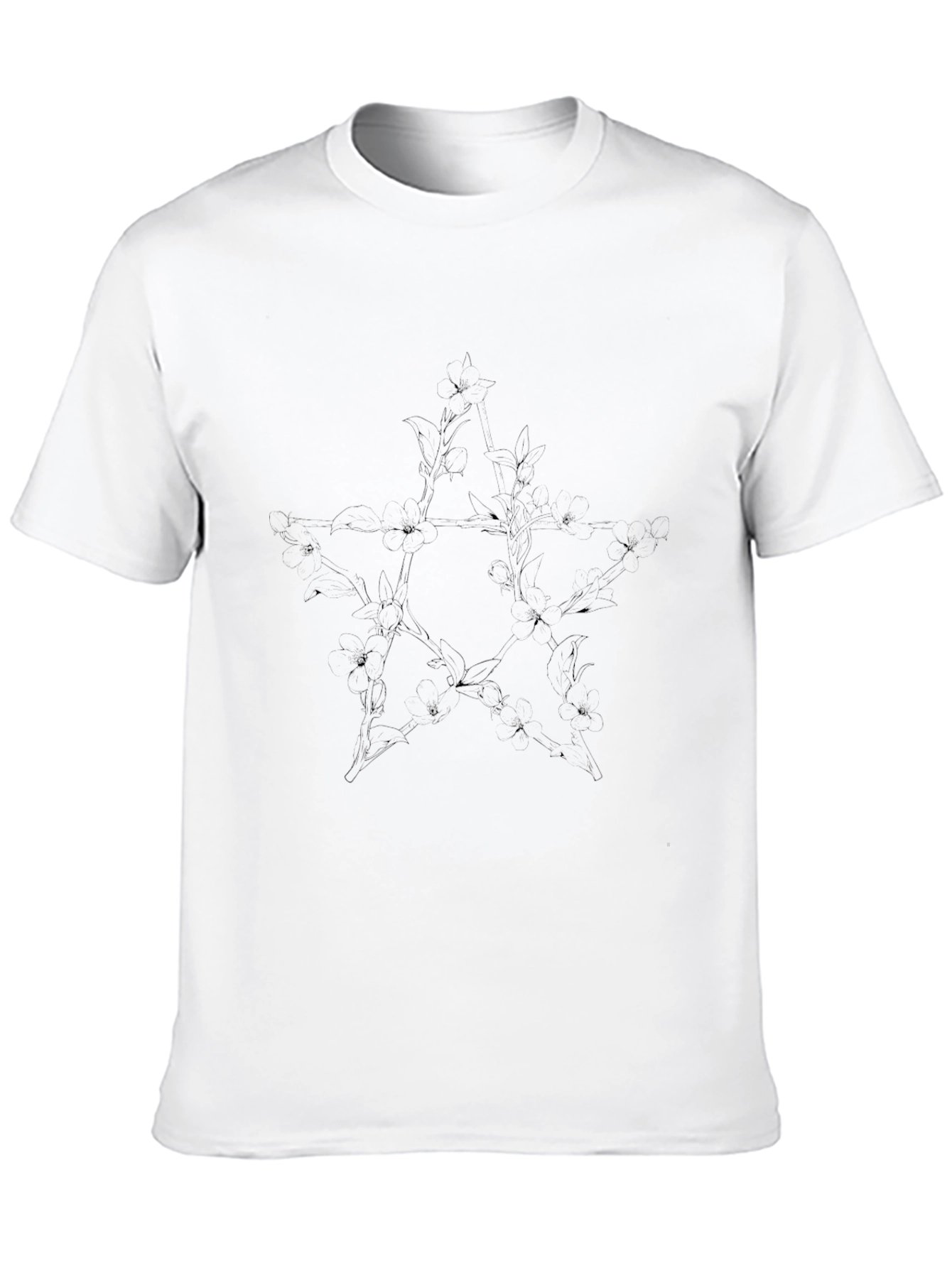 Mens Black Star Graphic Short Sleeve T-Shirt