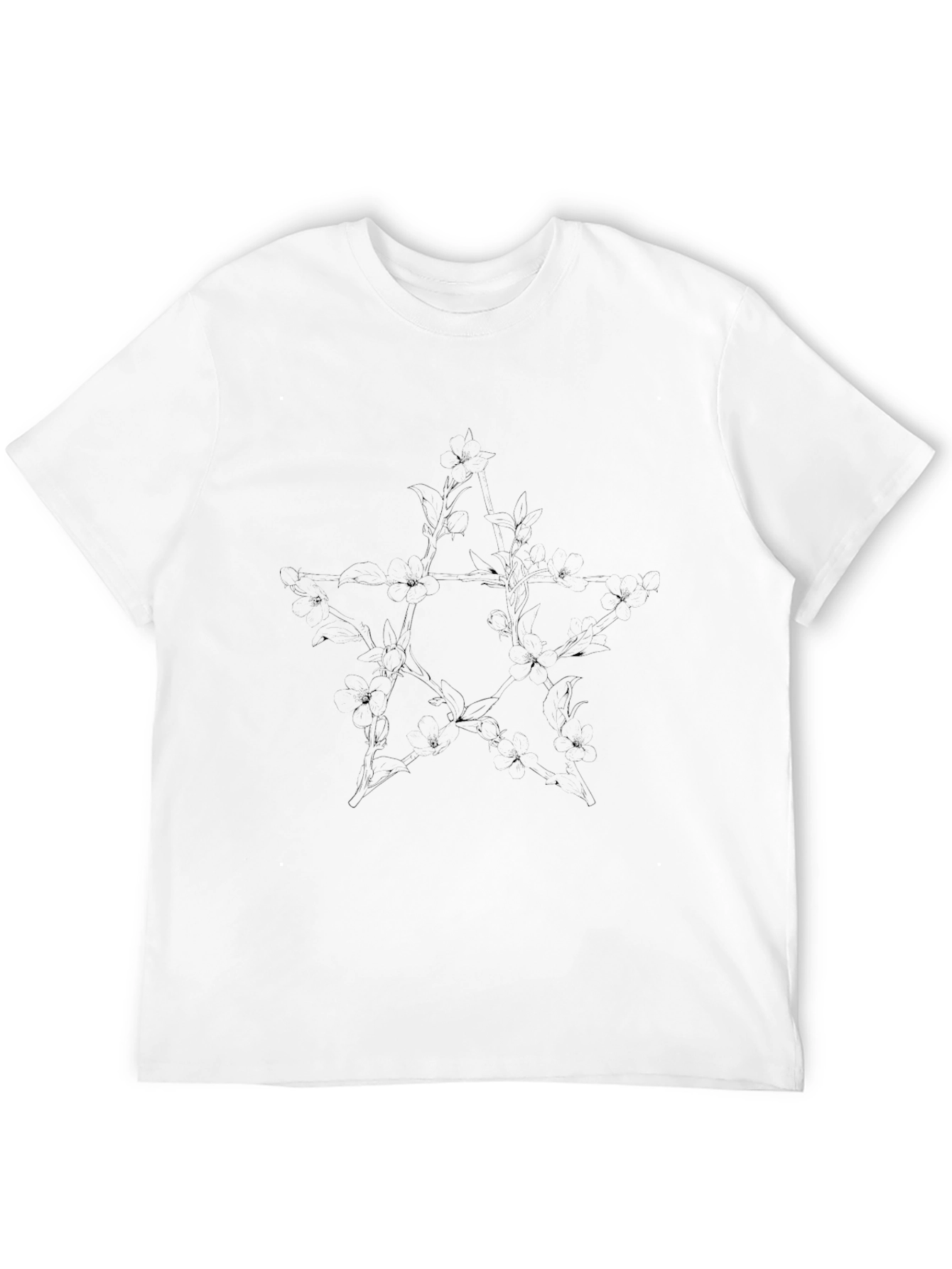 Mens Black Star Graphic Short Sleeve T-Shirt