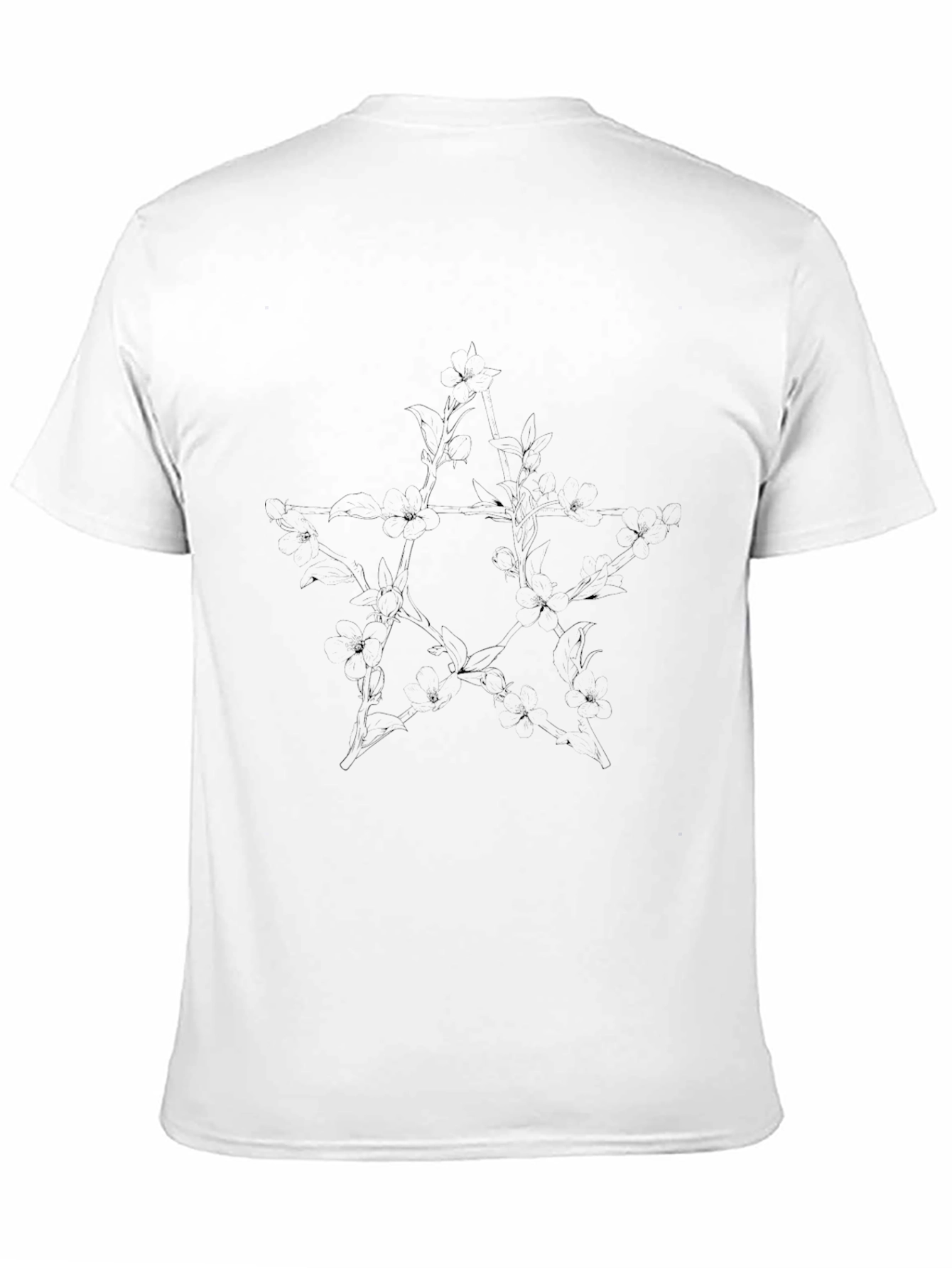 Mens Black Star Graphic Short Sleeve T-Shirt