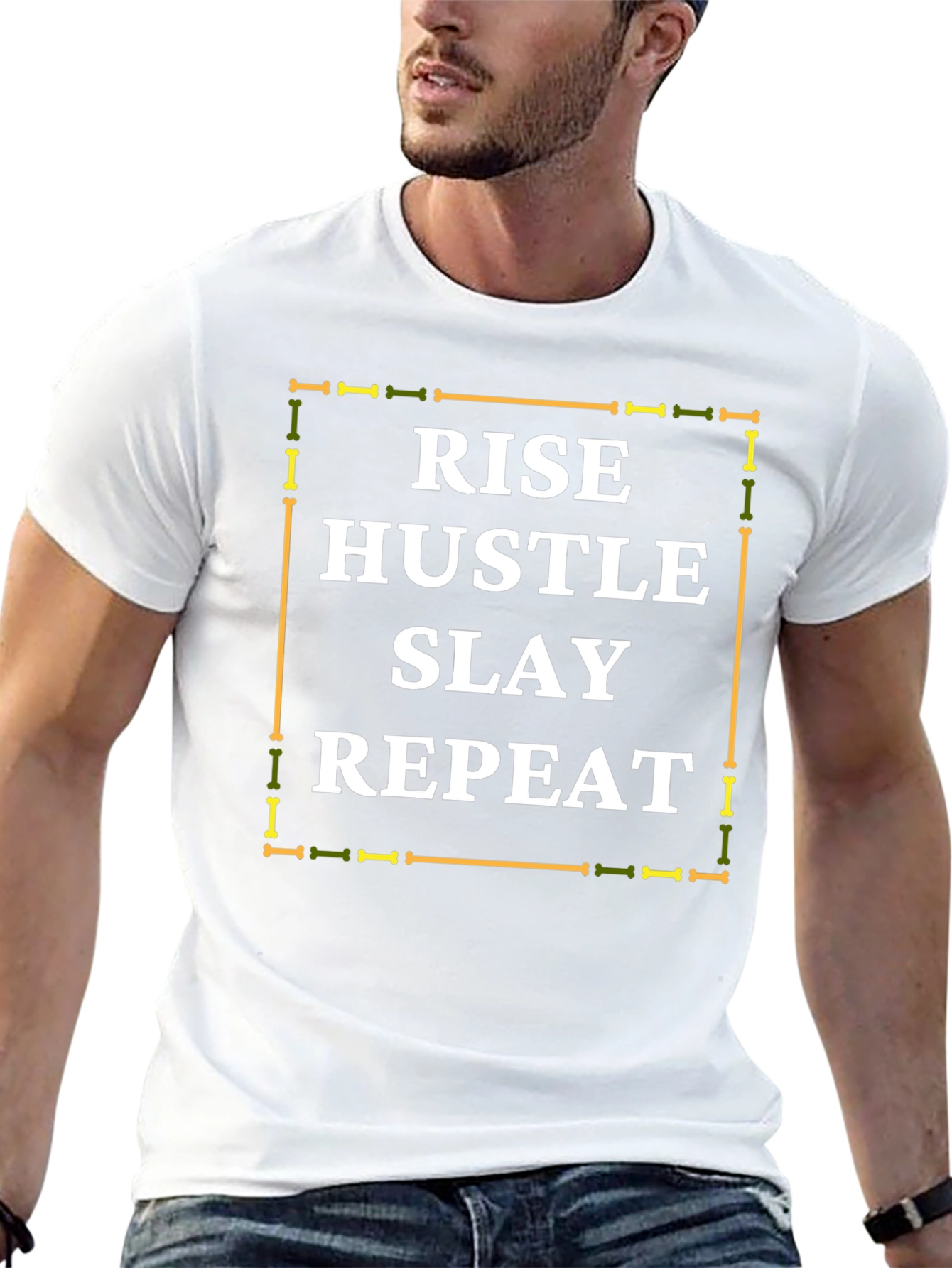 Rise Hustle Slay Repeat Graphic T-Shirt